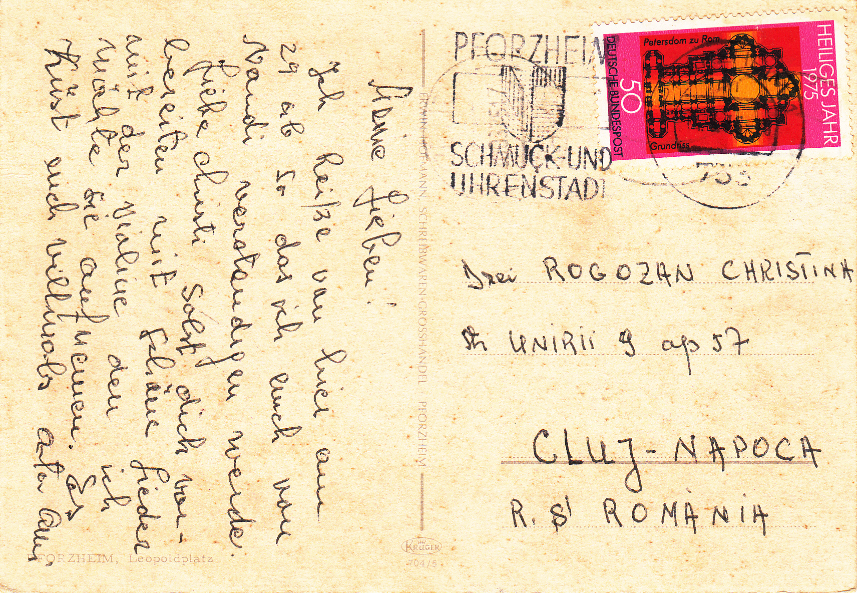 0.704- 5 Kruger Postcard Germany Pforzheim_0001