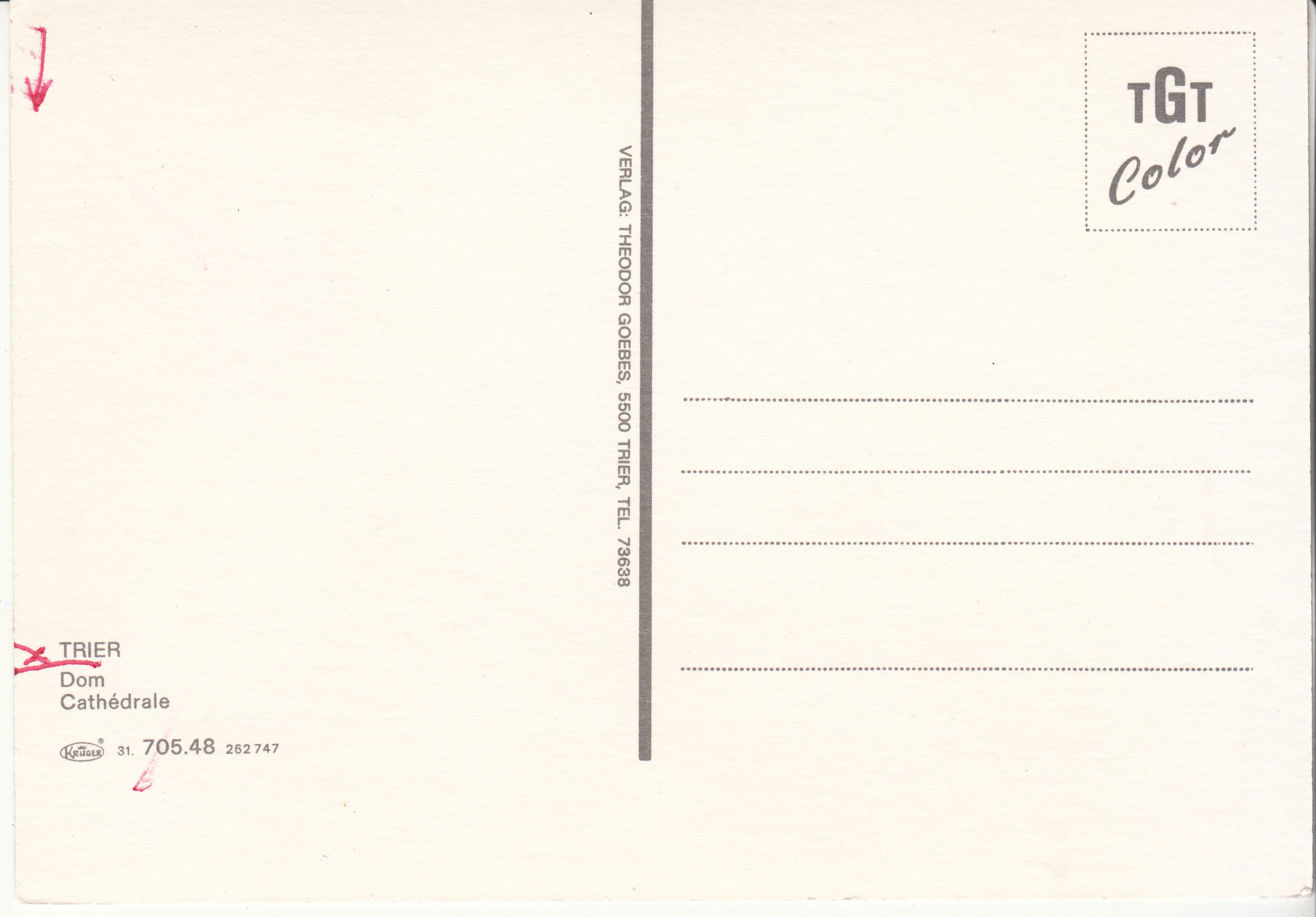 0.705- 48.31 Kruger Postcard Germany Trier_0001