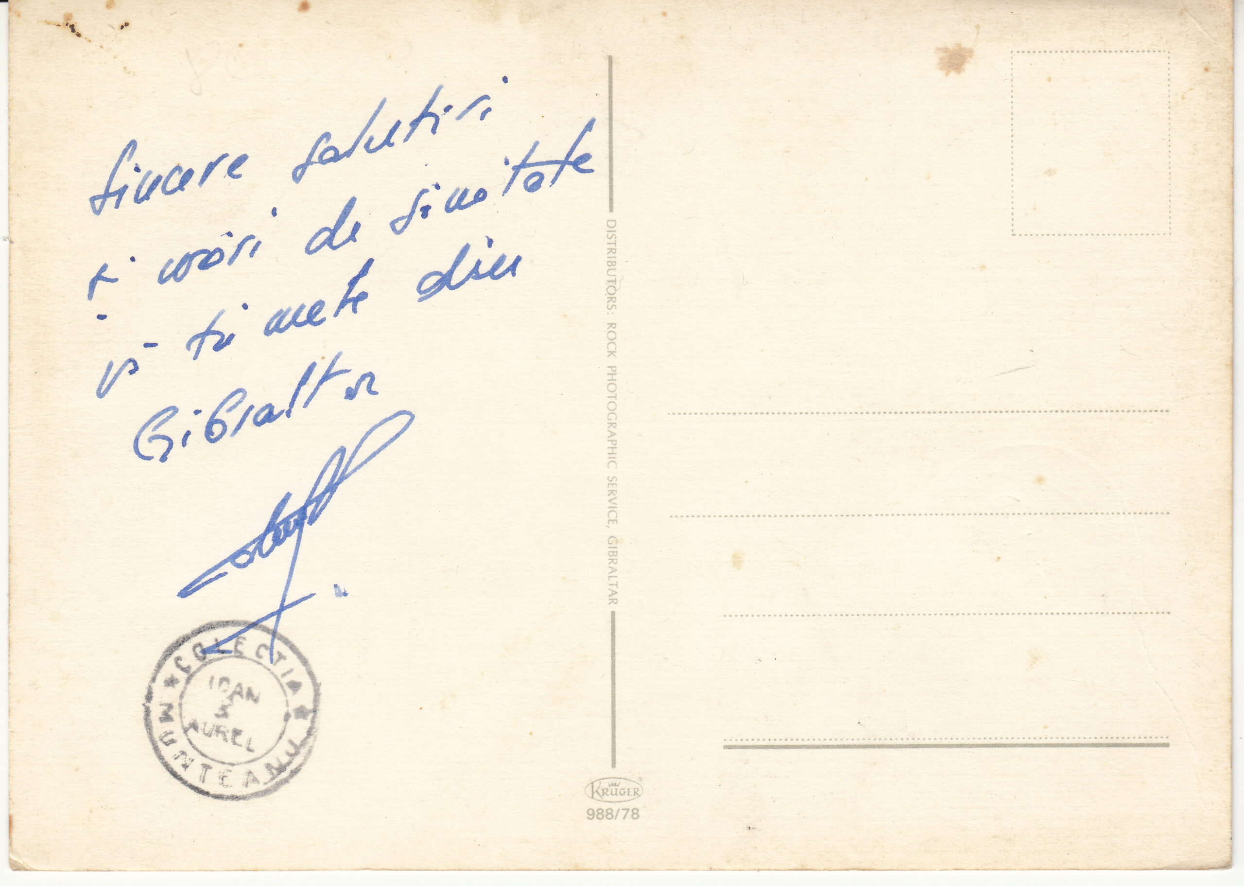 0.988- 78 Krüger Postcard Gibraltar_0001