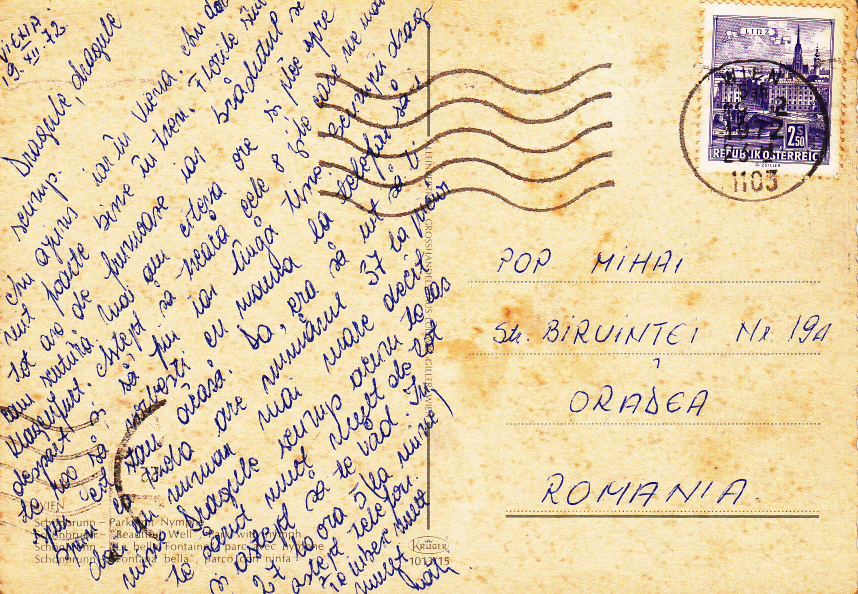 1.013- 15 Kruger Postcard Austria Viena_0001