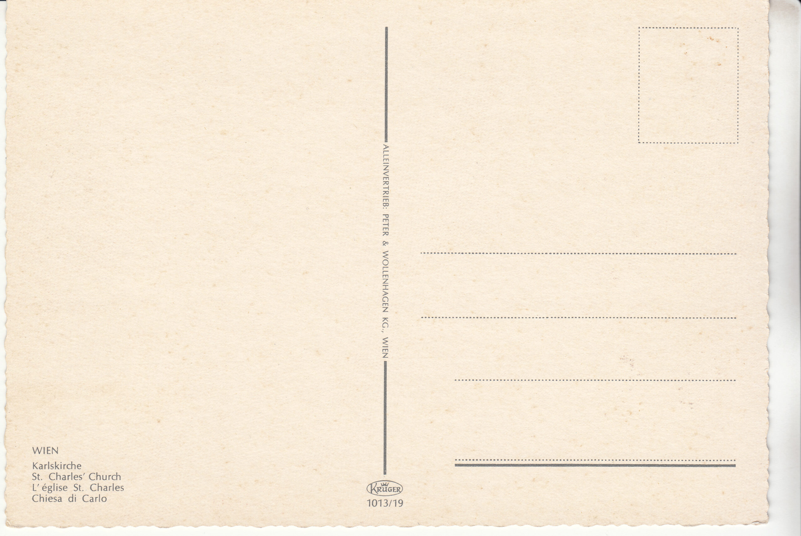 1.013- 19 Krüger Postcard Austria Wien_0001