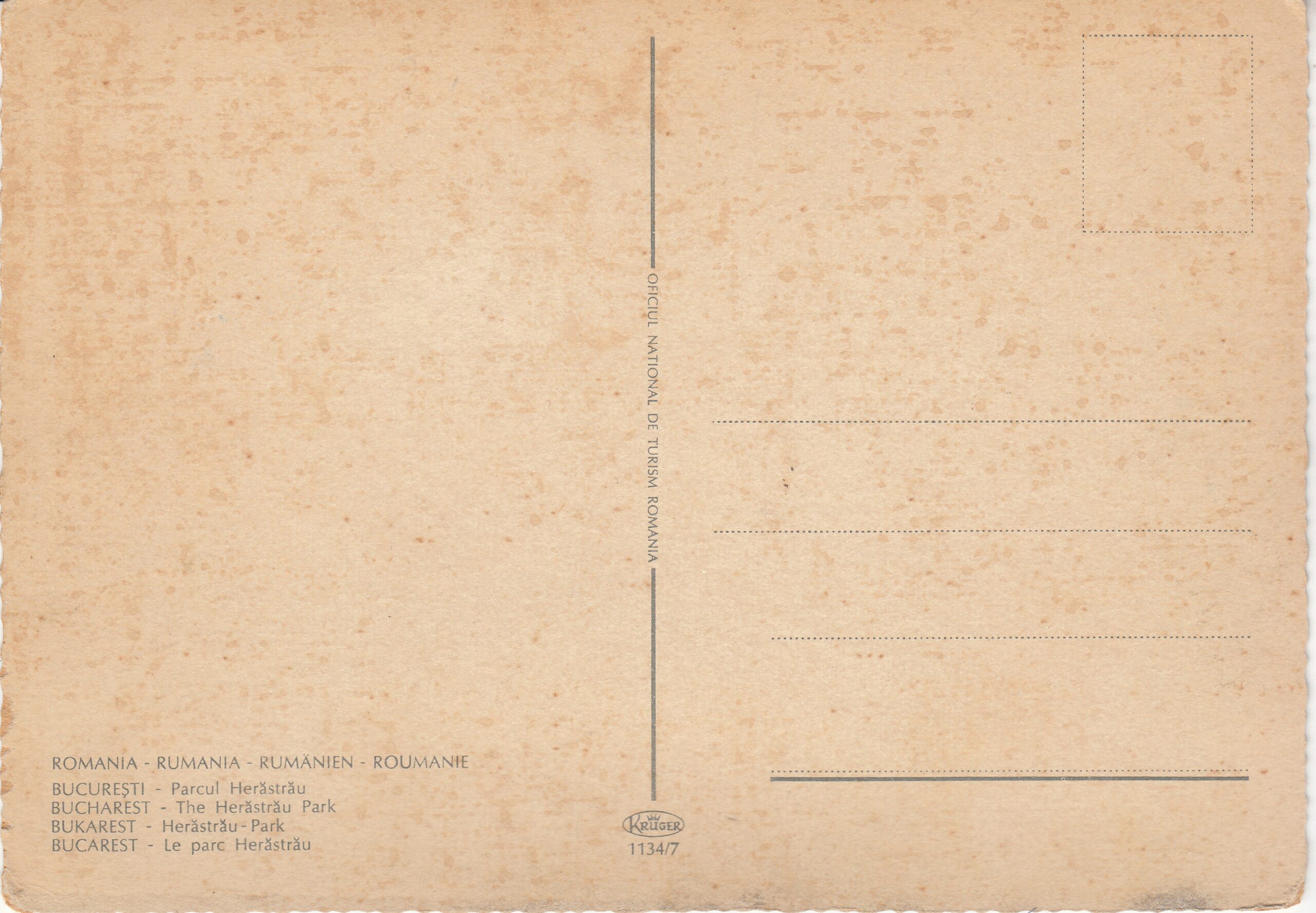 1.134- 7 Krüger Postcard Romania Bucharest_0001