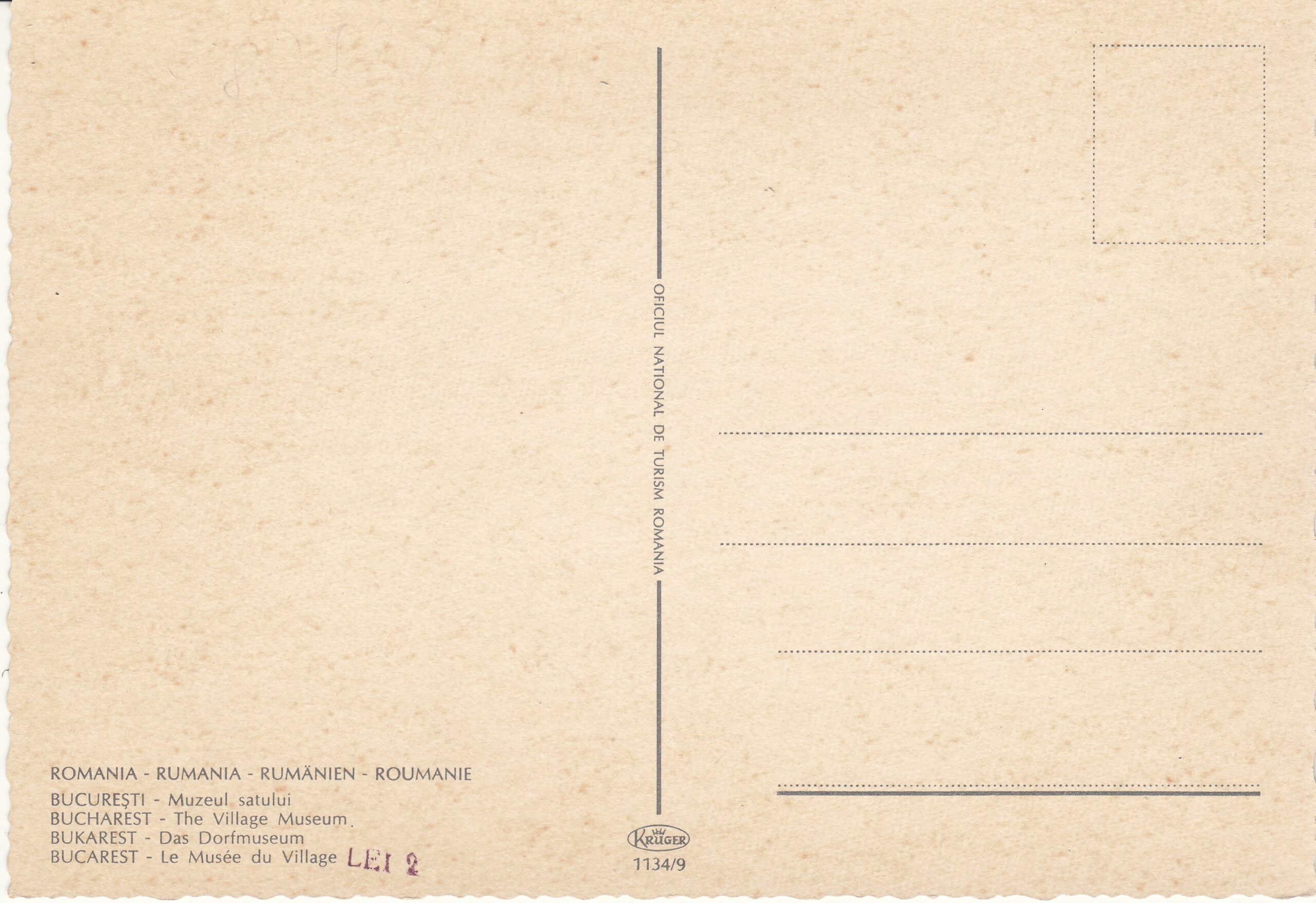 1.134- 9 Krüger Postcard Romania Bucharest_0001