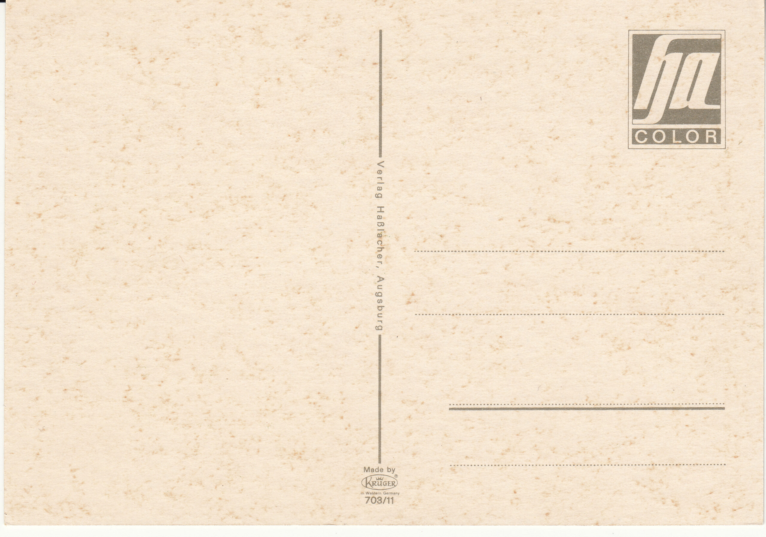 0.703- 11 Krüger Postcard Germany Augsburg_0001