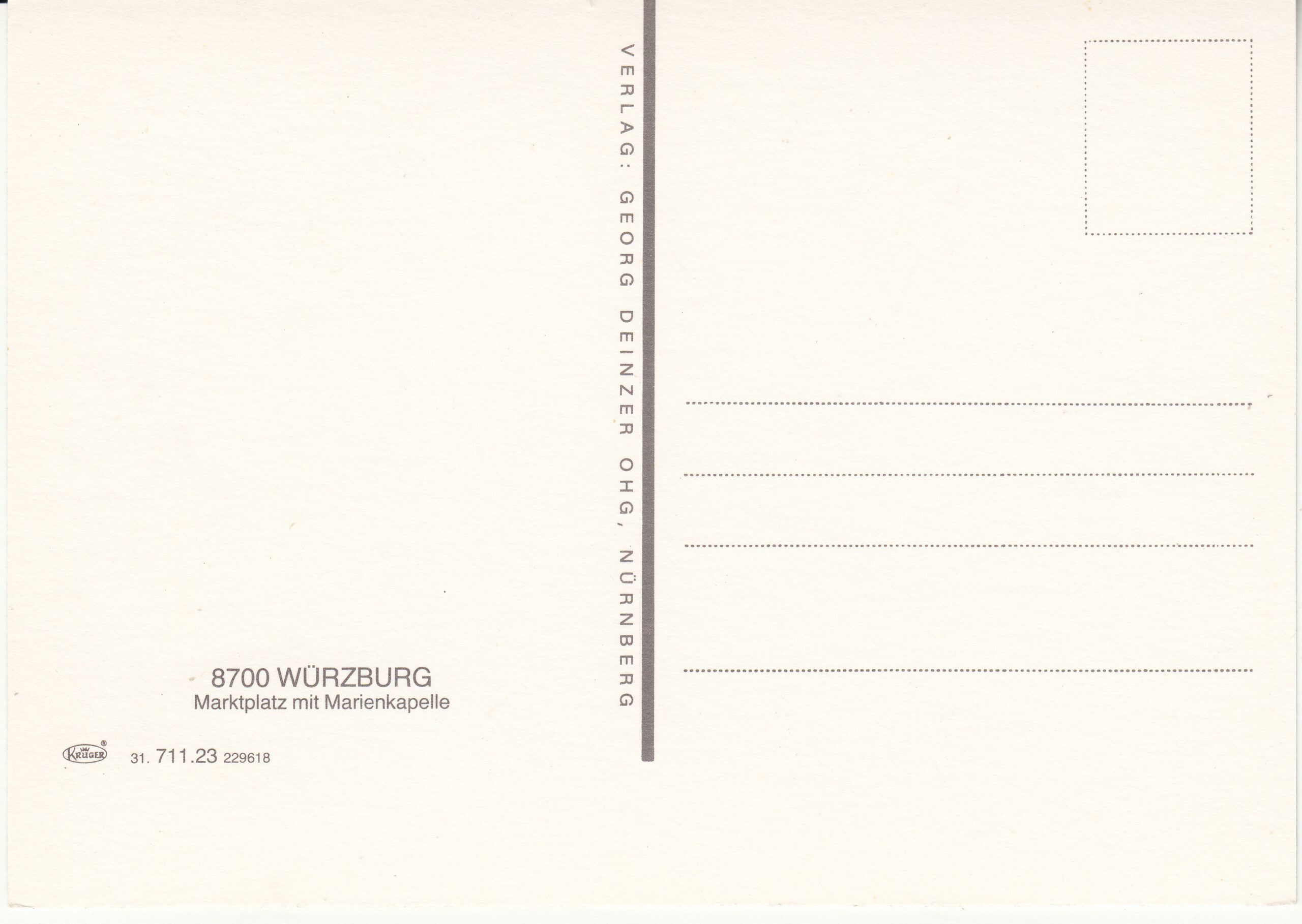 0.711- 23.31 Krüger Postcard Germany Wurzburg_0001
