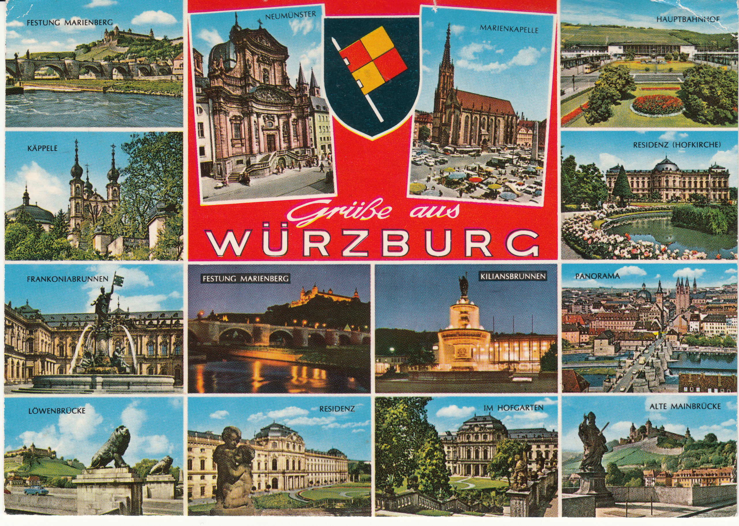 0.711- 28 Krüger Postcard Germany Würzburg