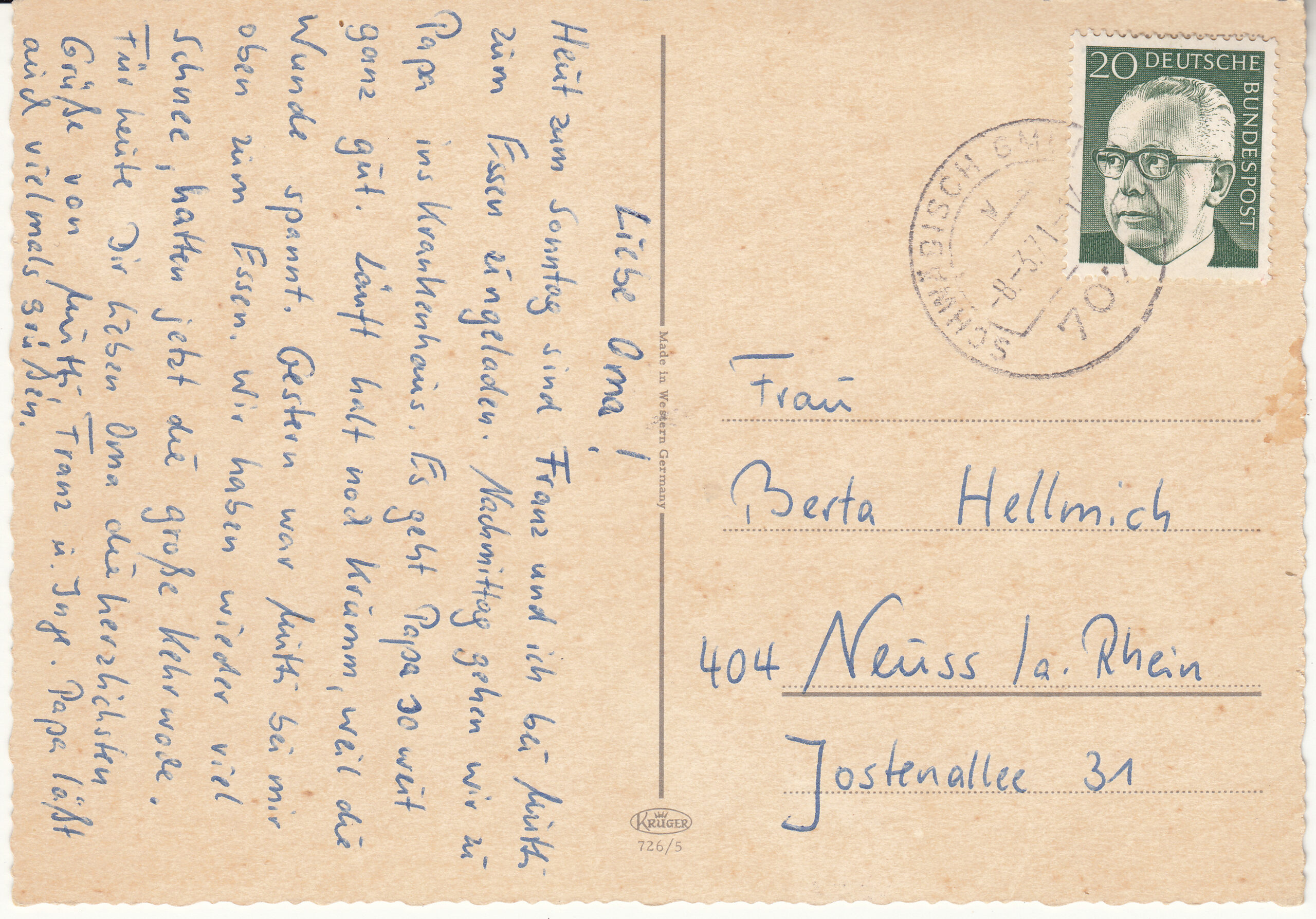 0.726- 5 Krüger Postcard Germany Schwäbisch Gmünd_0001