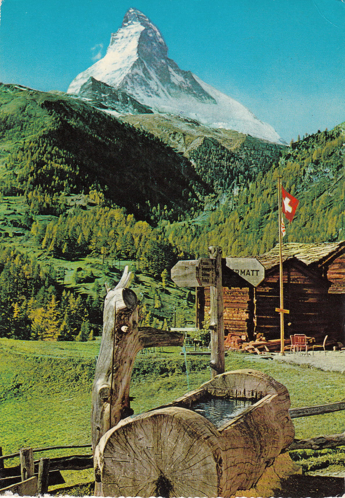 0.754- 1 Krüger Postcard Switzerland Walais
