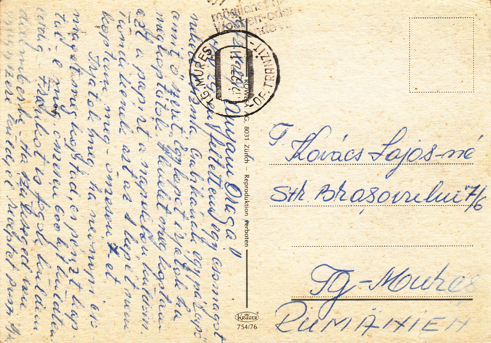 0.754- 76 Krüger Postcard Switzerland_0001