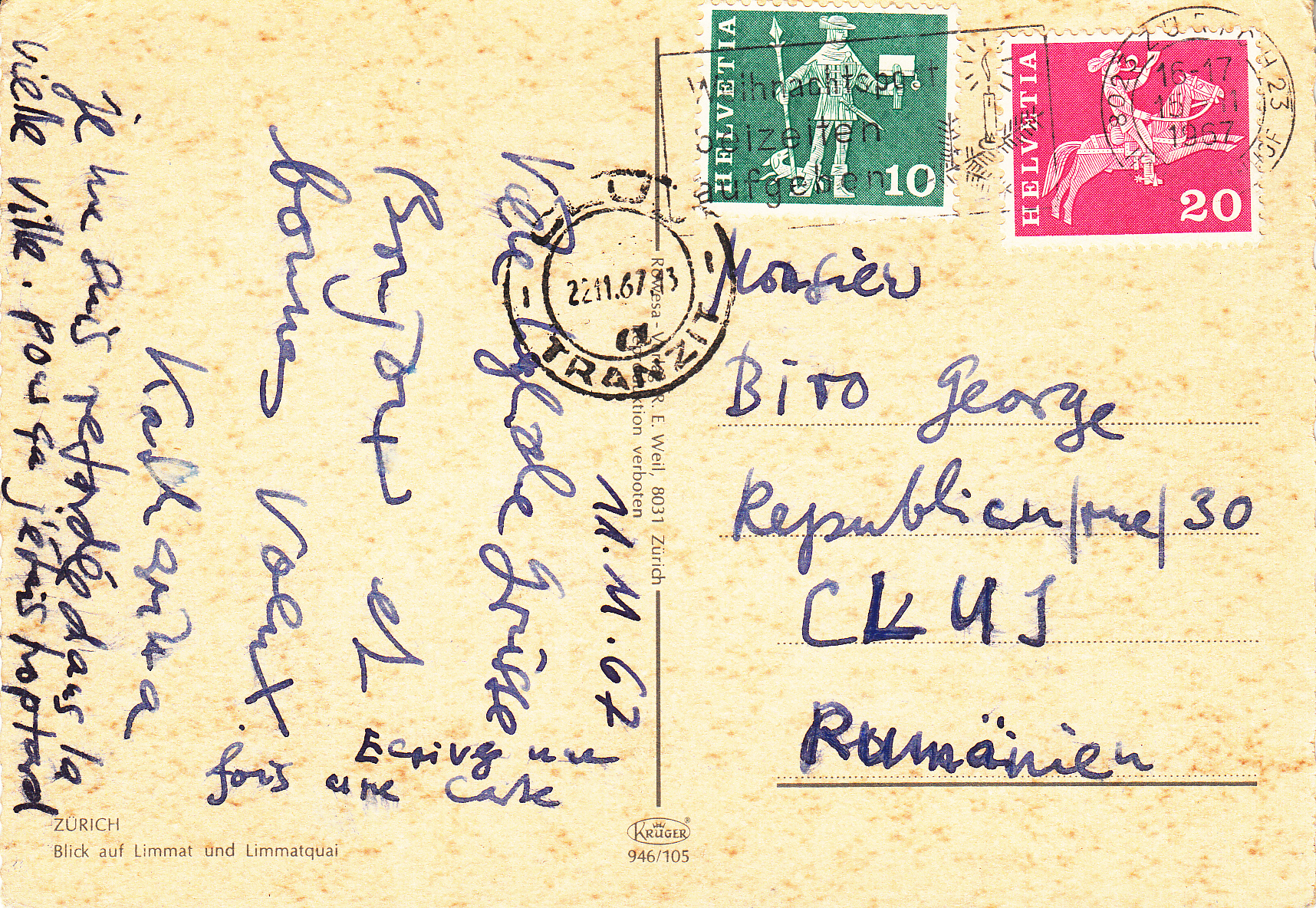 0.946-105 Krüger Postcard Switzerland Zurich _0001
