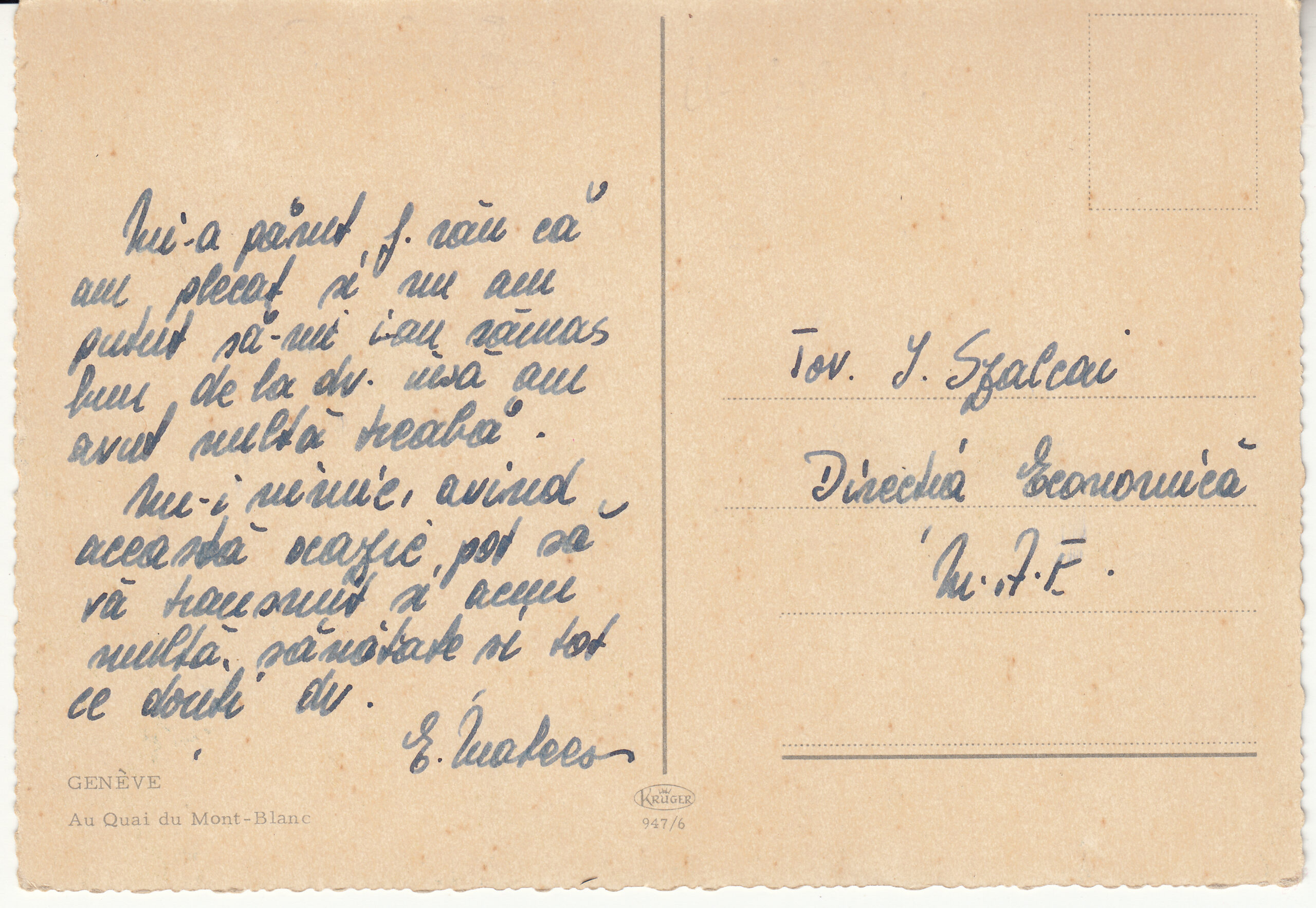 0.947- 6 Kruger Postcard Switzerland Geneva_0001