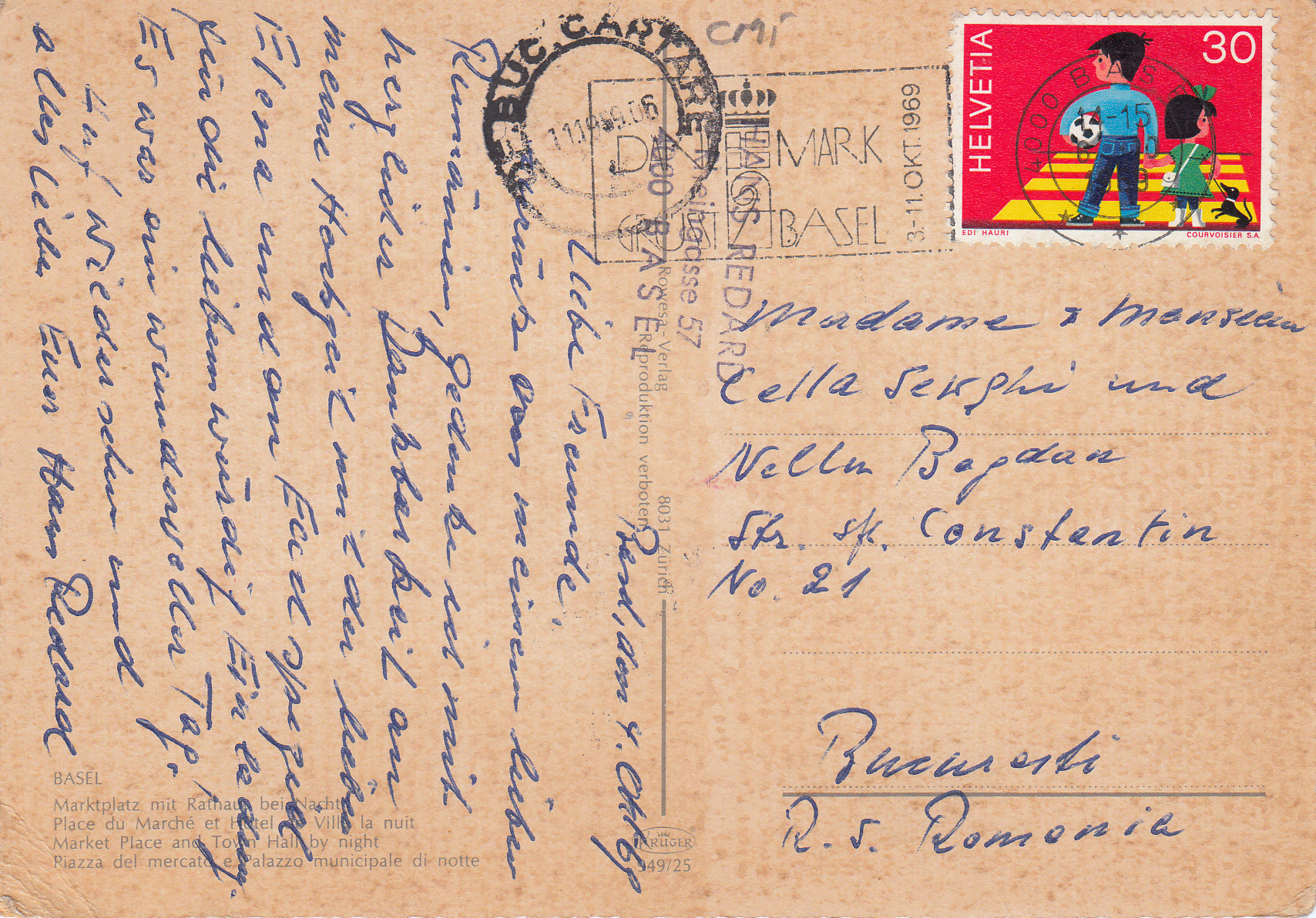 0.949- 25 Krüger Postcard Switzerland Basel_0001
