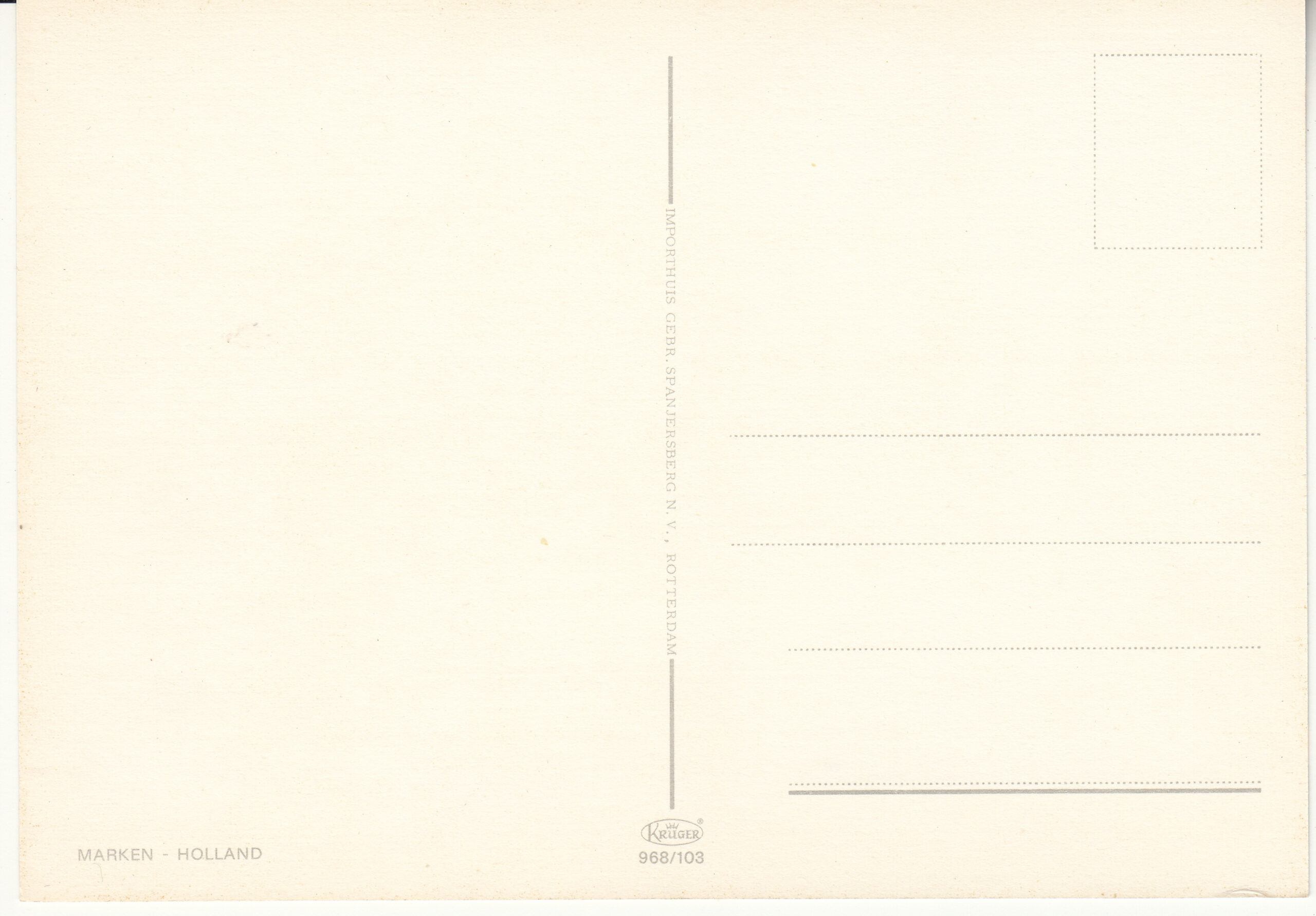 0.968-103 Krüger Postcard Netherlands-Holland Marken_0001