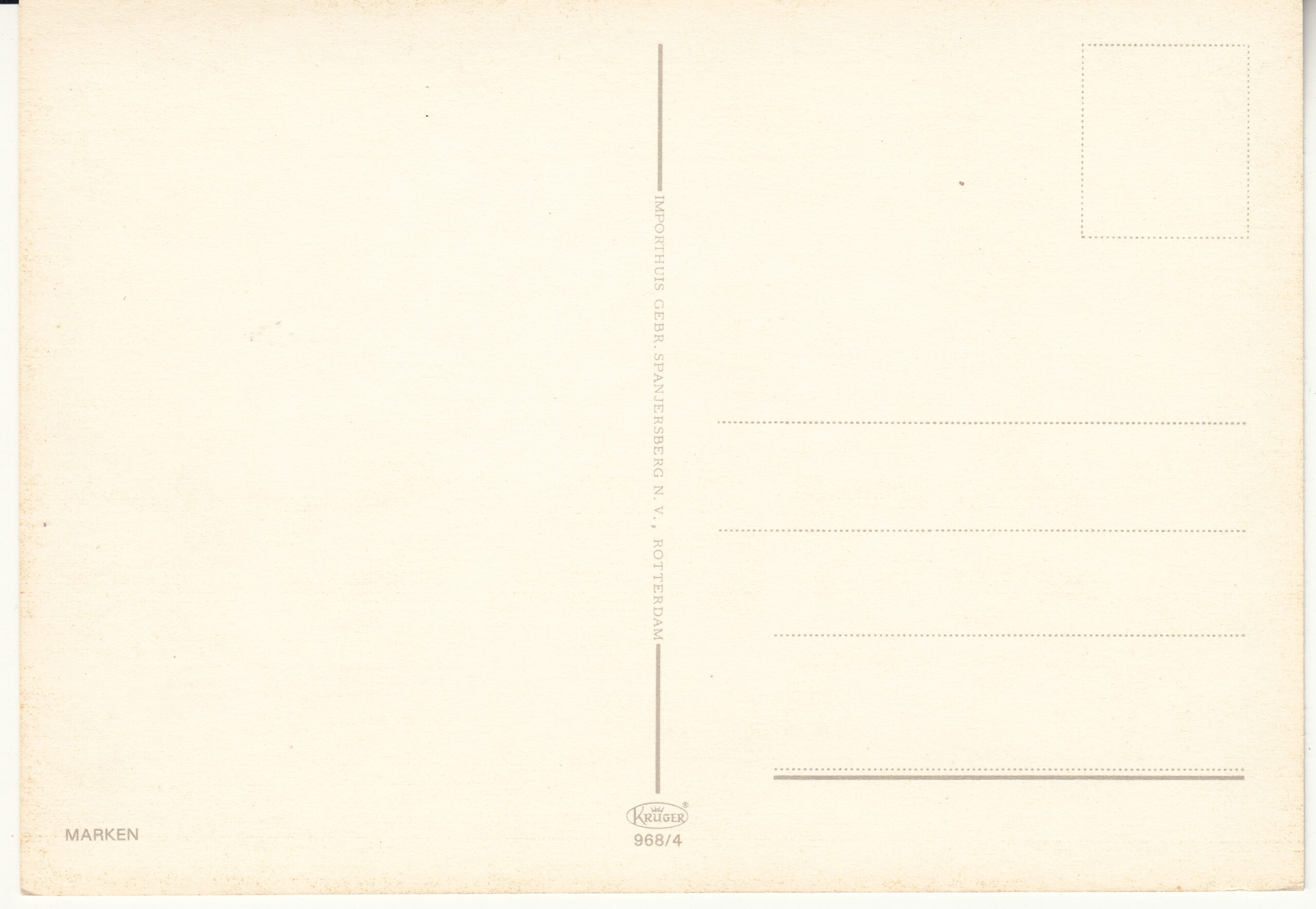 0.968- 4 Krüger Postcard Netherlands-Holland Marken_0001