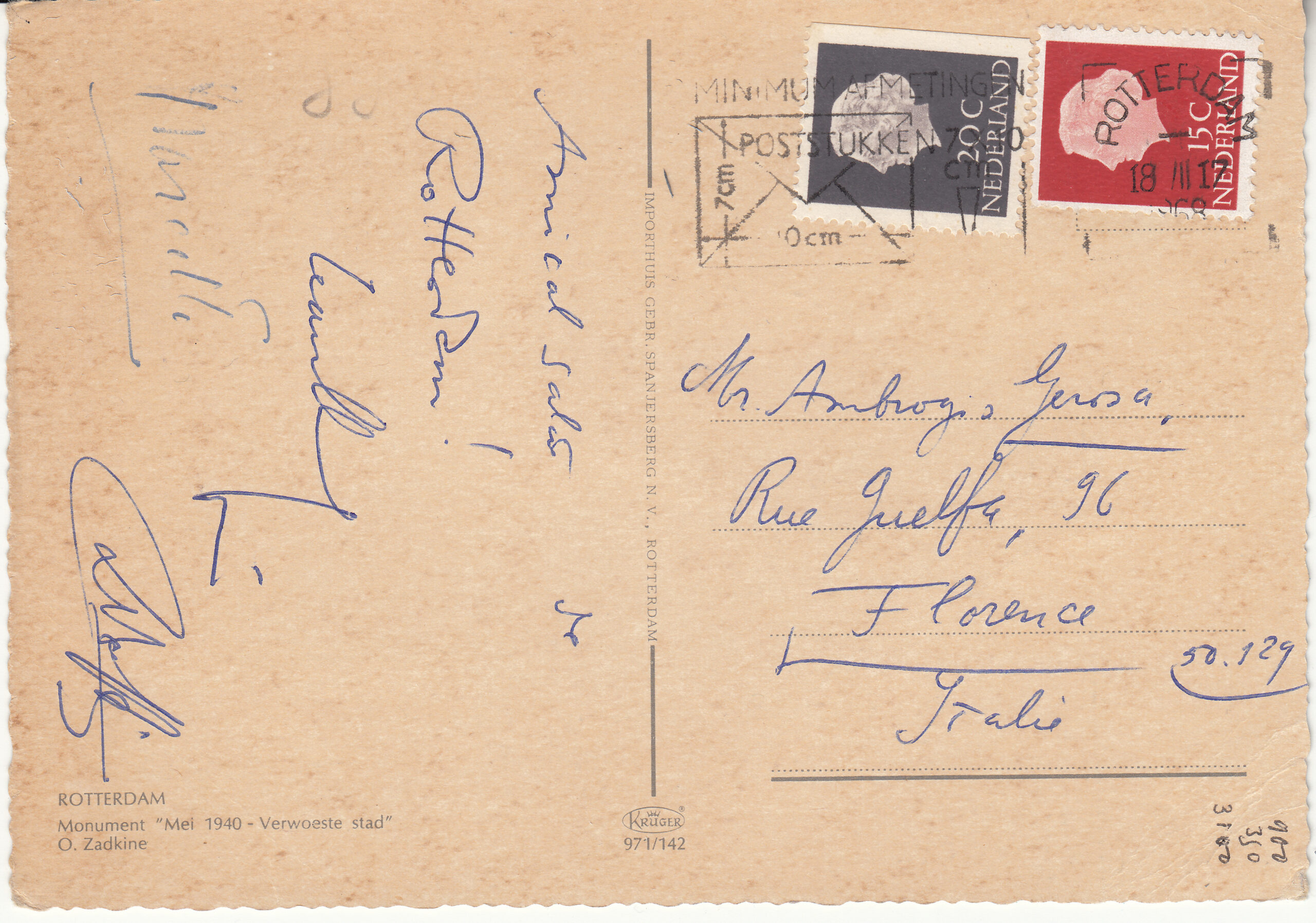 0.971-142 Krüger Postcard Netherlands-Holland Roterdam_0001