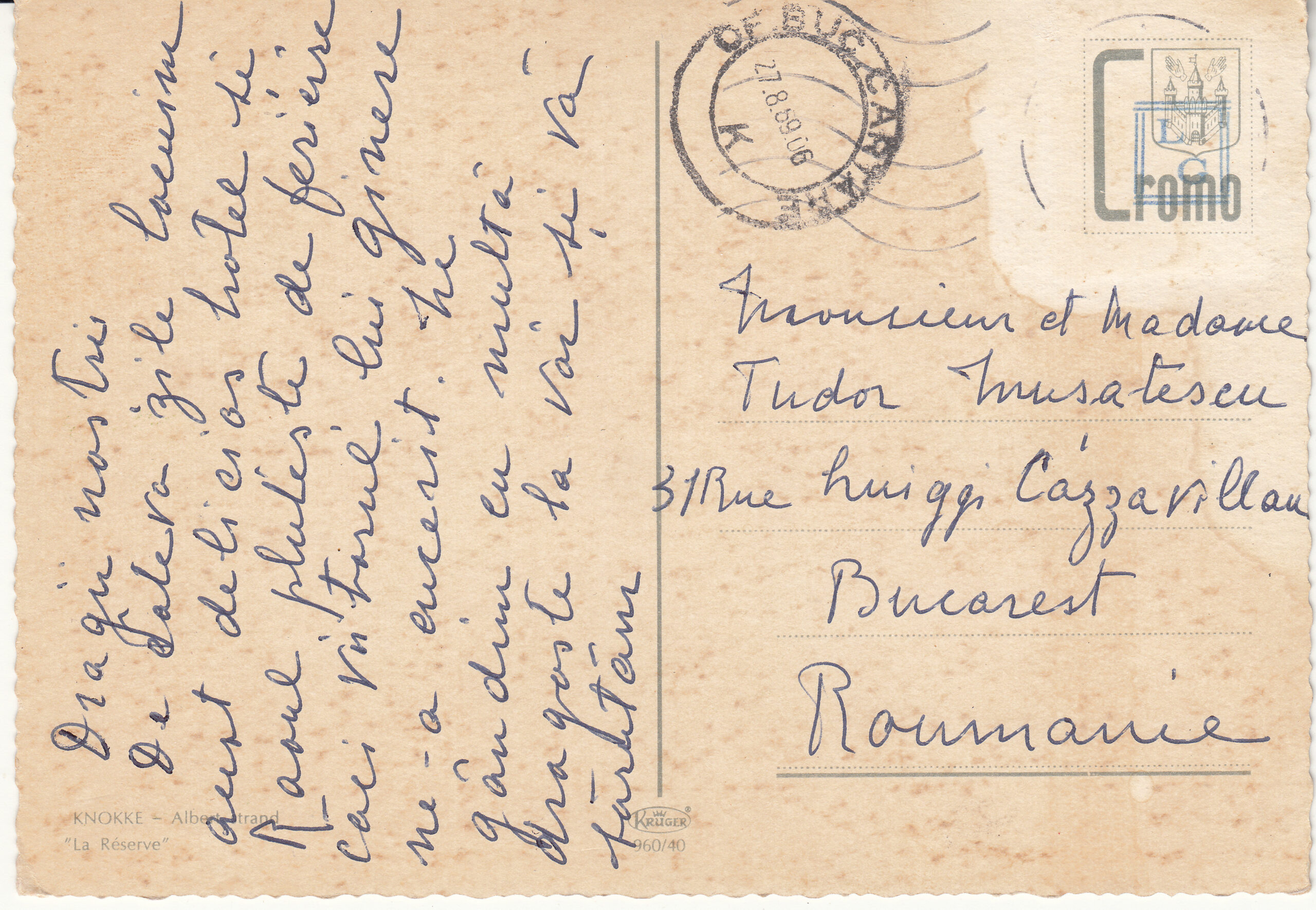 0.960- 40 Krüger Postcard Belgium Knokke_0001