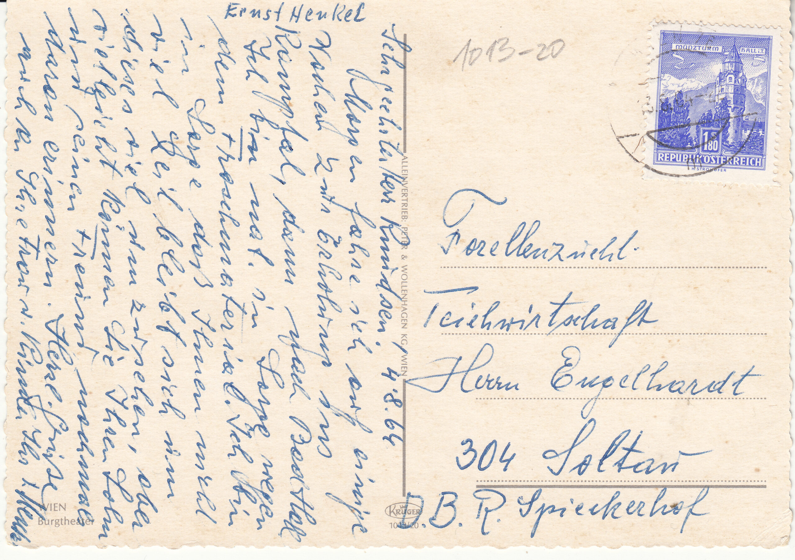 1.013- 20 Krüger Postcard Austria Wien_0001