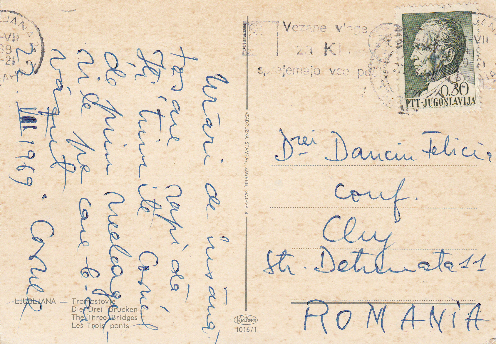 1.016- 1 Krüger Postcard Slovenia Ljubljana_0001