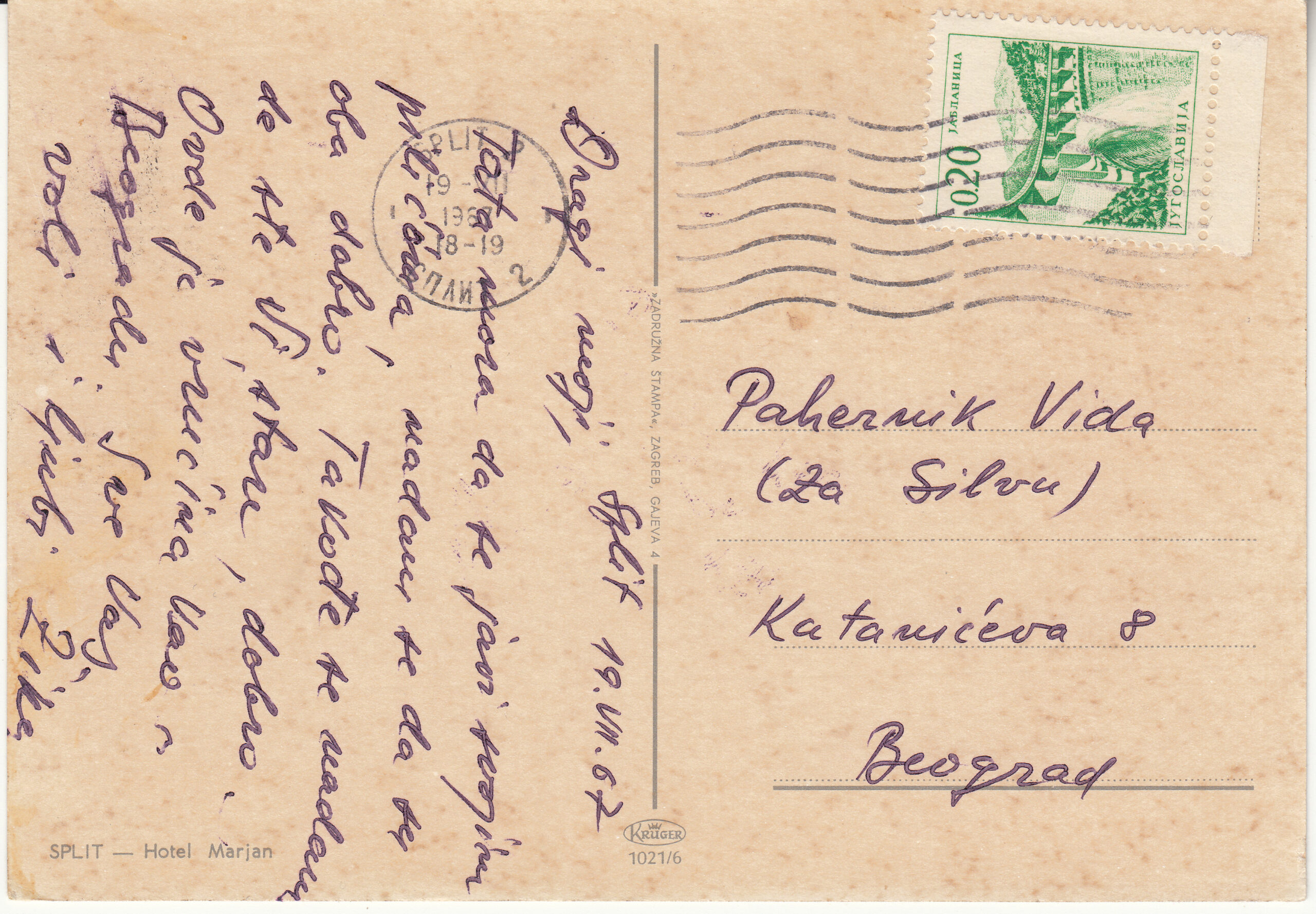 1.021- 6 Krüger Postcard Croatia Split_0001