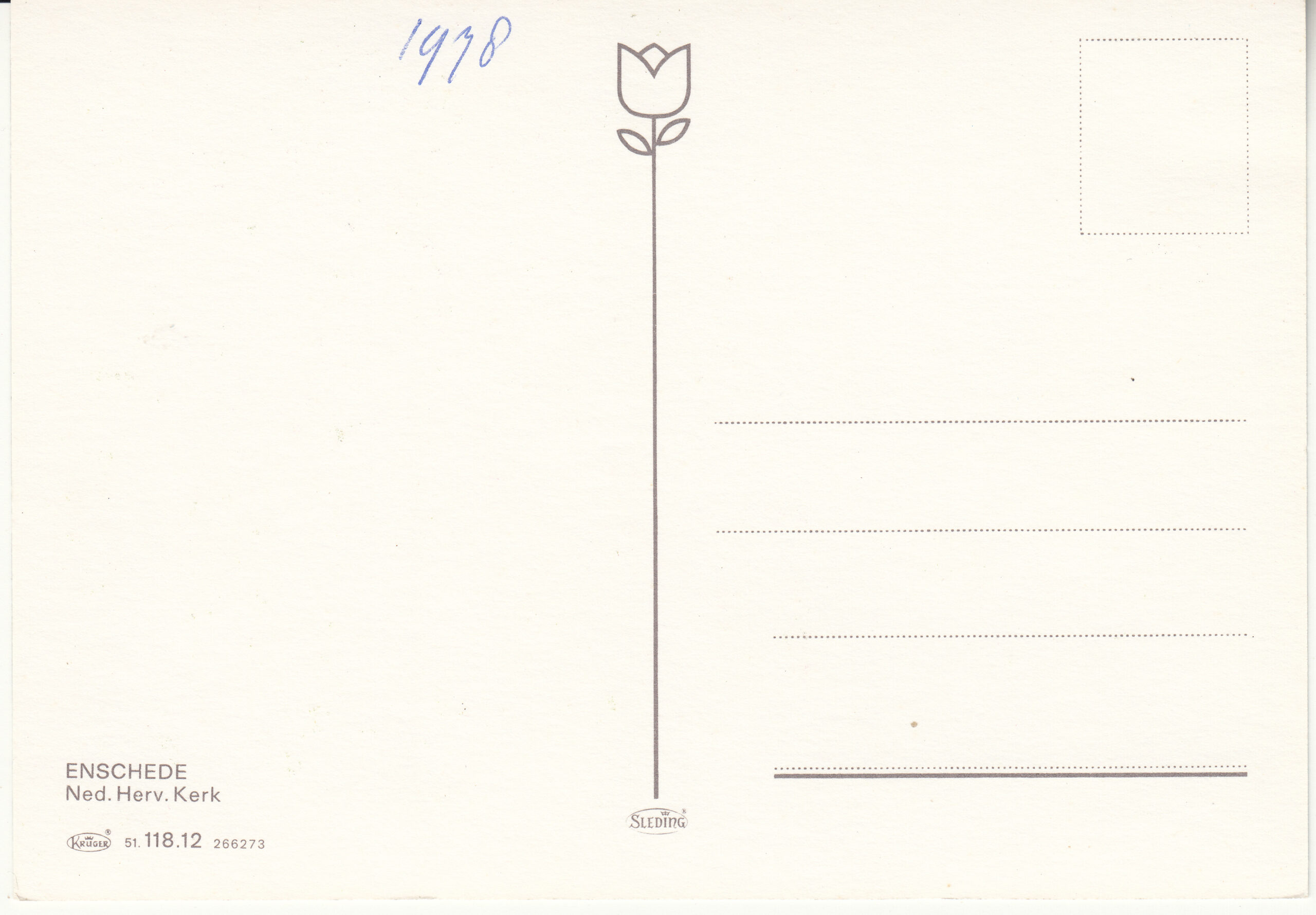 1.118- 12.51 Krüger Postcard Netherlands-Holland Enschede_0001