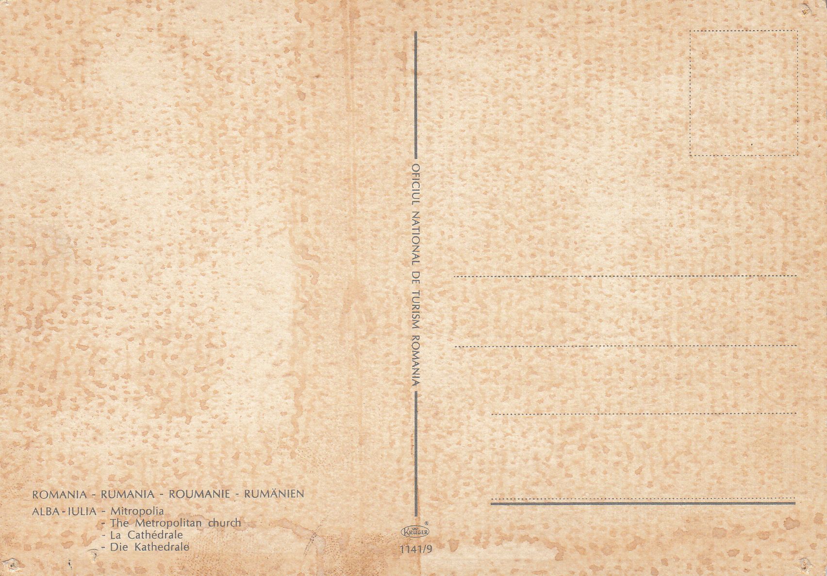 1.141- 9 Krüger Postcard Romania Alba Iulia_0001