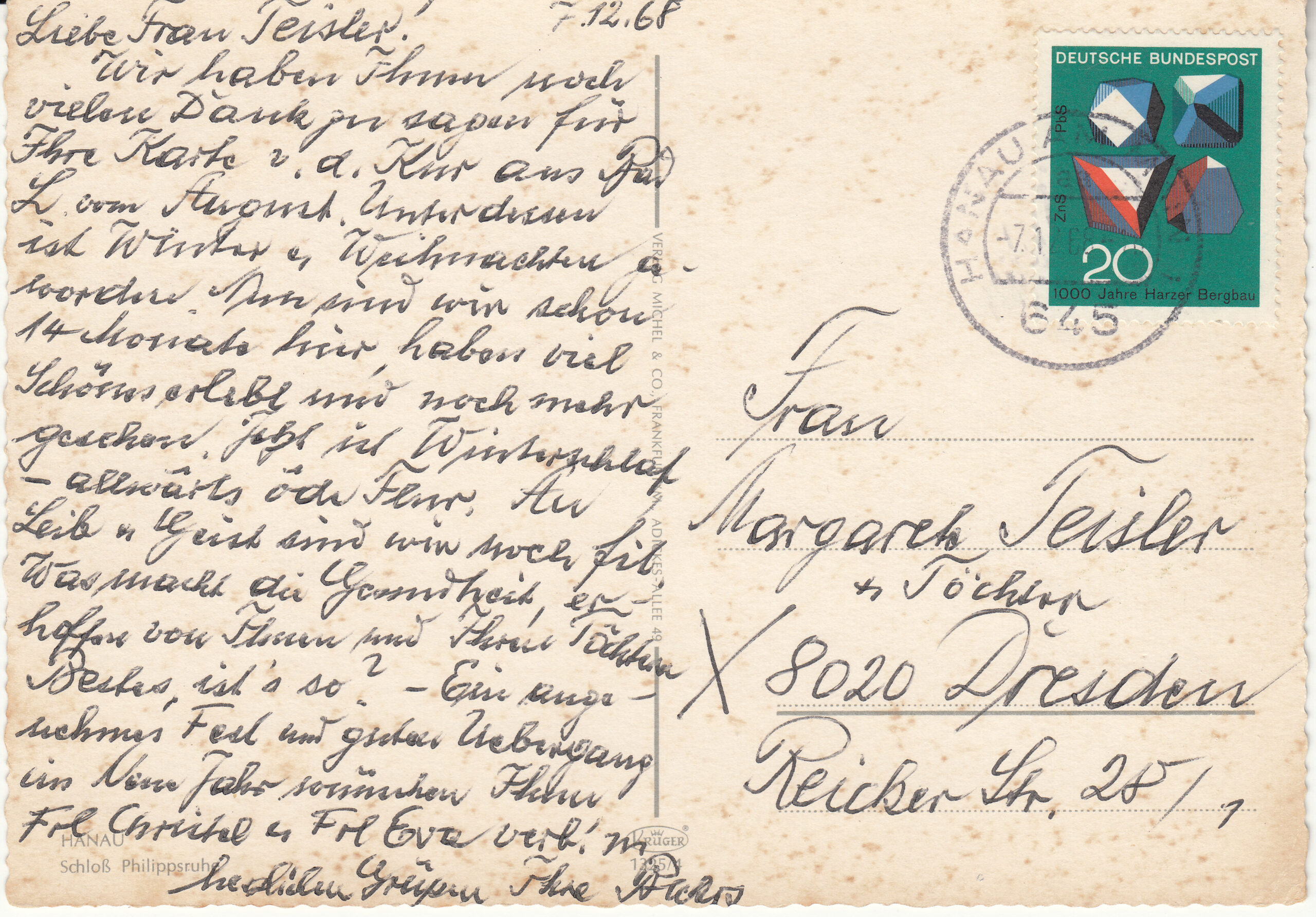 1.325- 4 Kruger Postcard Germany Hanau_0001