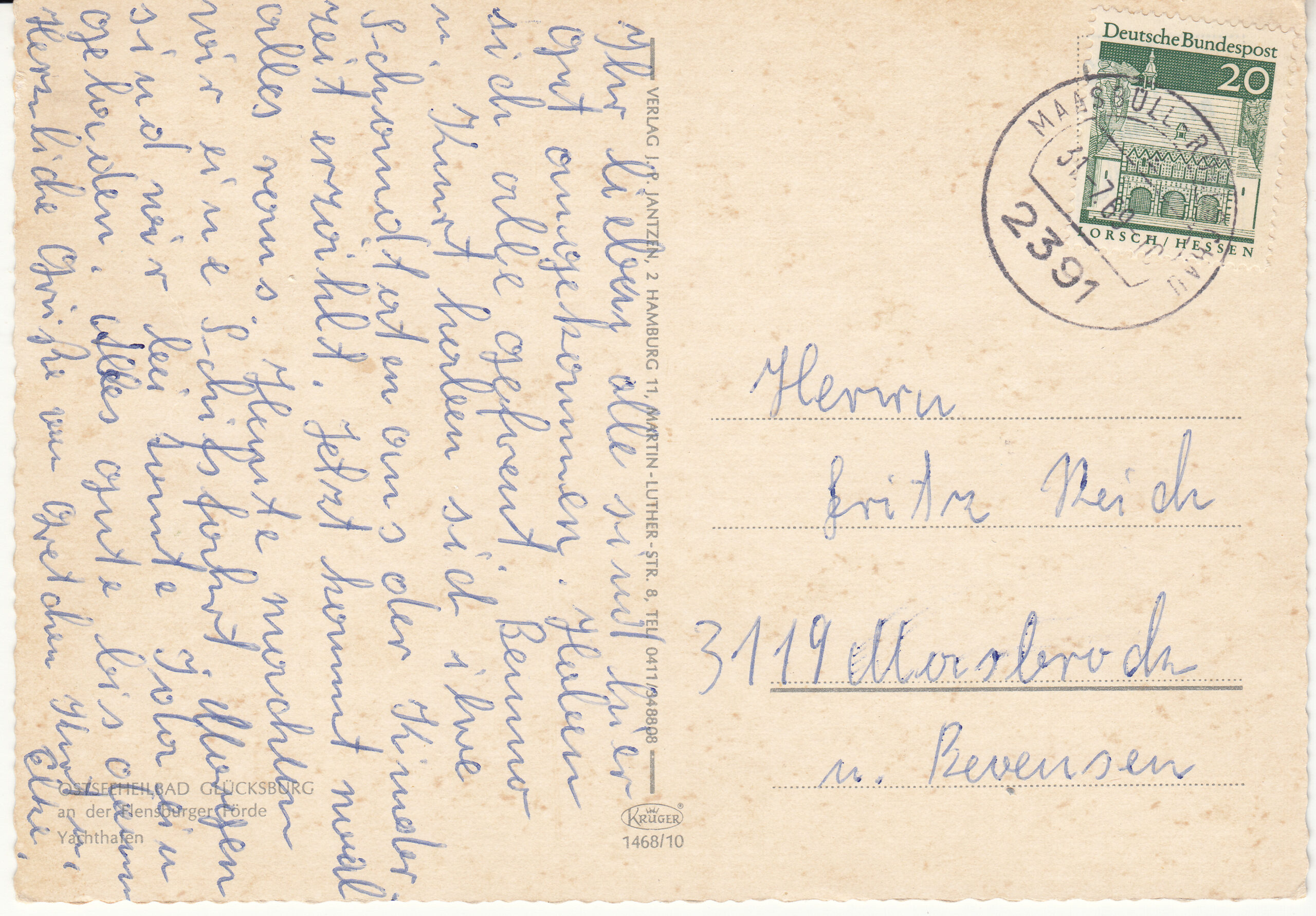 1.468- 10 Krüger Postcard Germany Glücksburg_0001