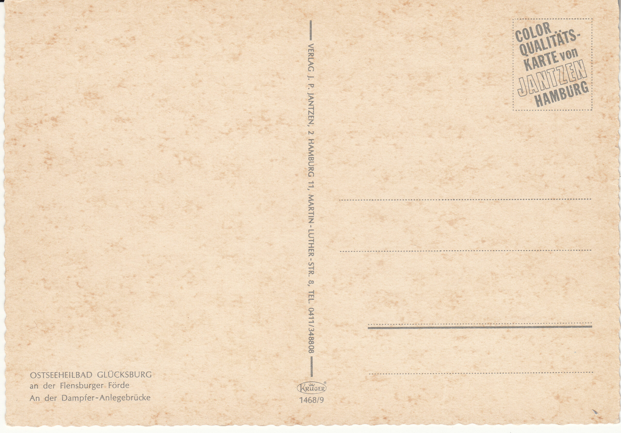 1.468- 9 Krüger Postcard Germany Glücksburg_0001