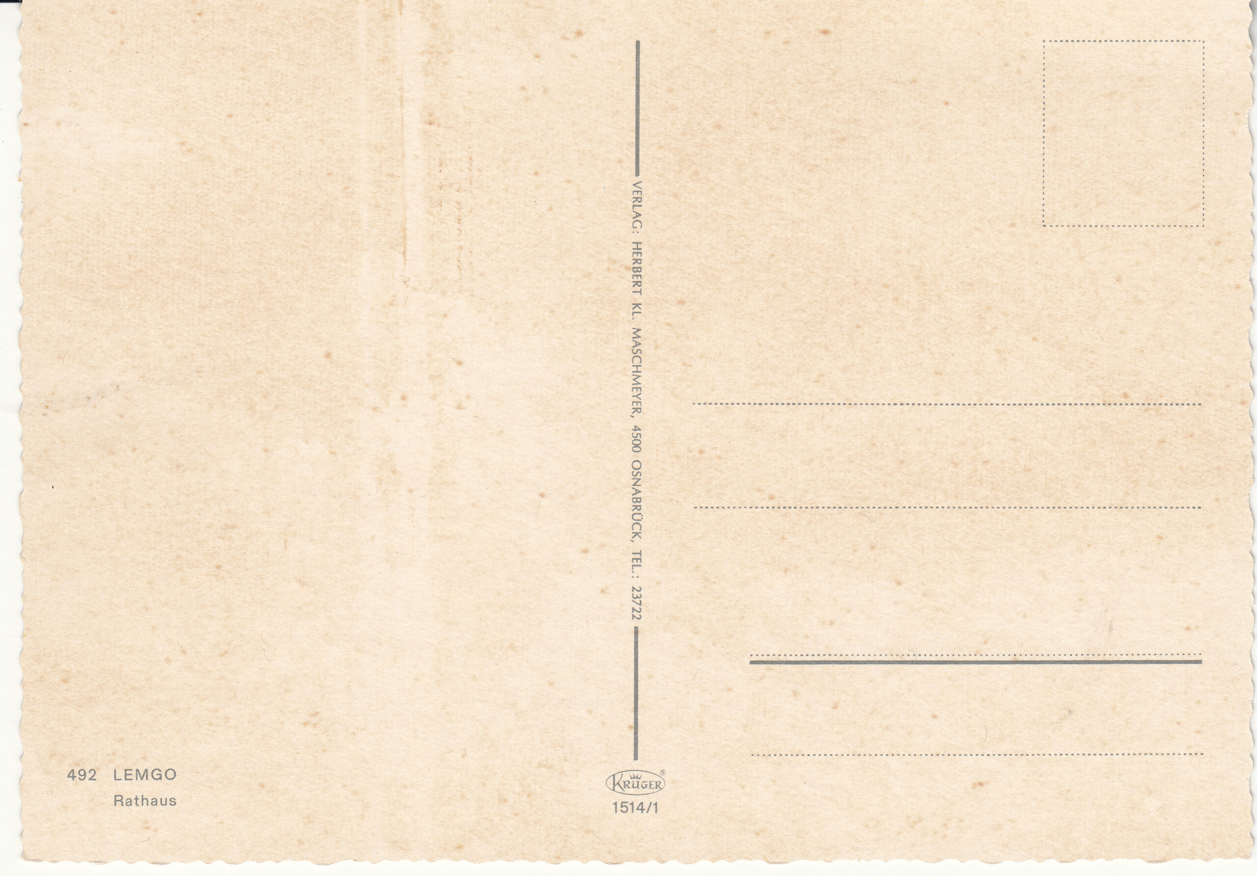 1.514- 1 Krüger Postcard Germany Lemgo_0001