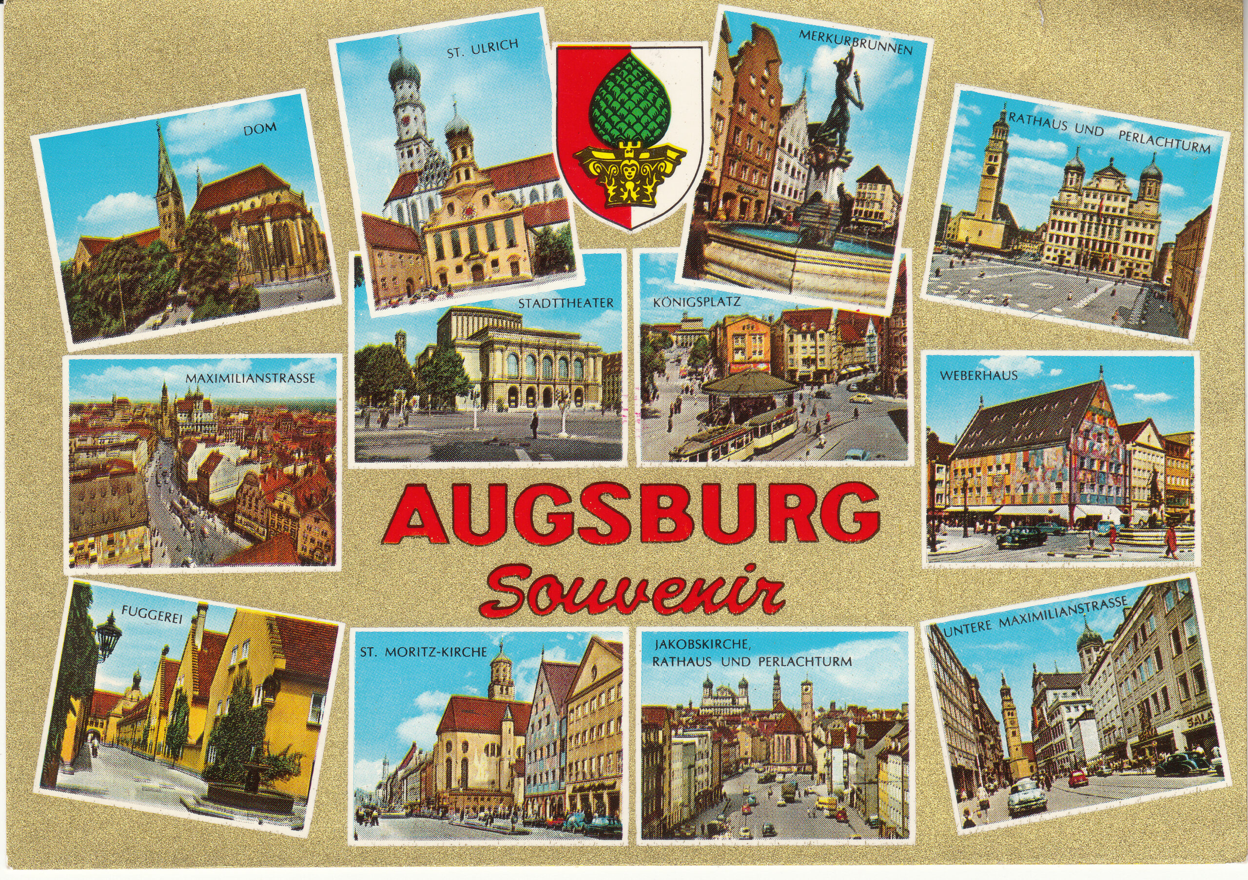 0.703- 24.31 Krüger Postcard Germany Augsburg