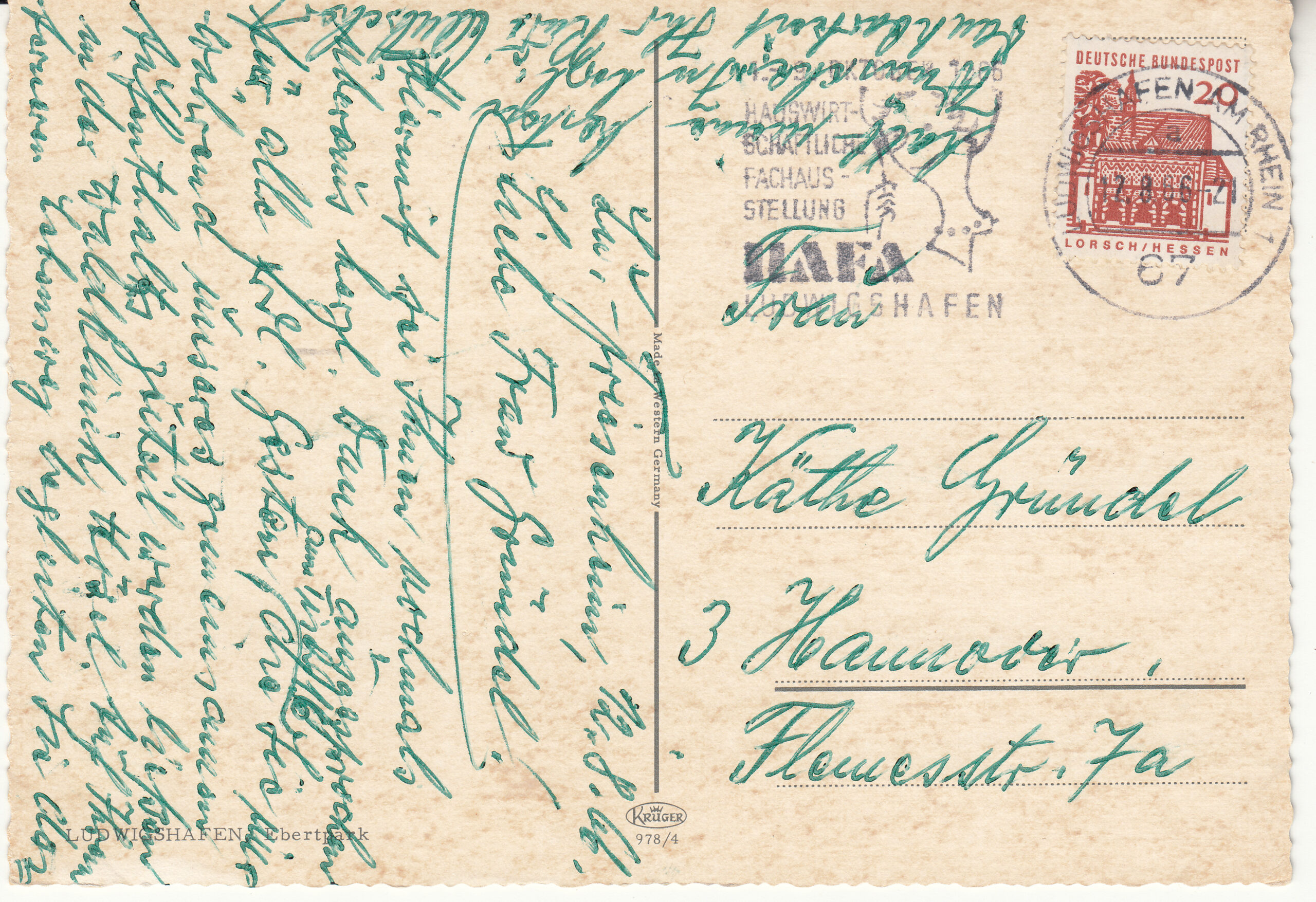0.978- 4 Krüger Postcard Germany Ludwigshafen_0001