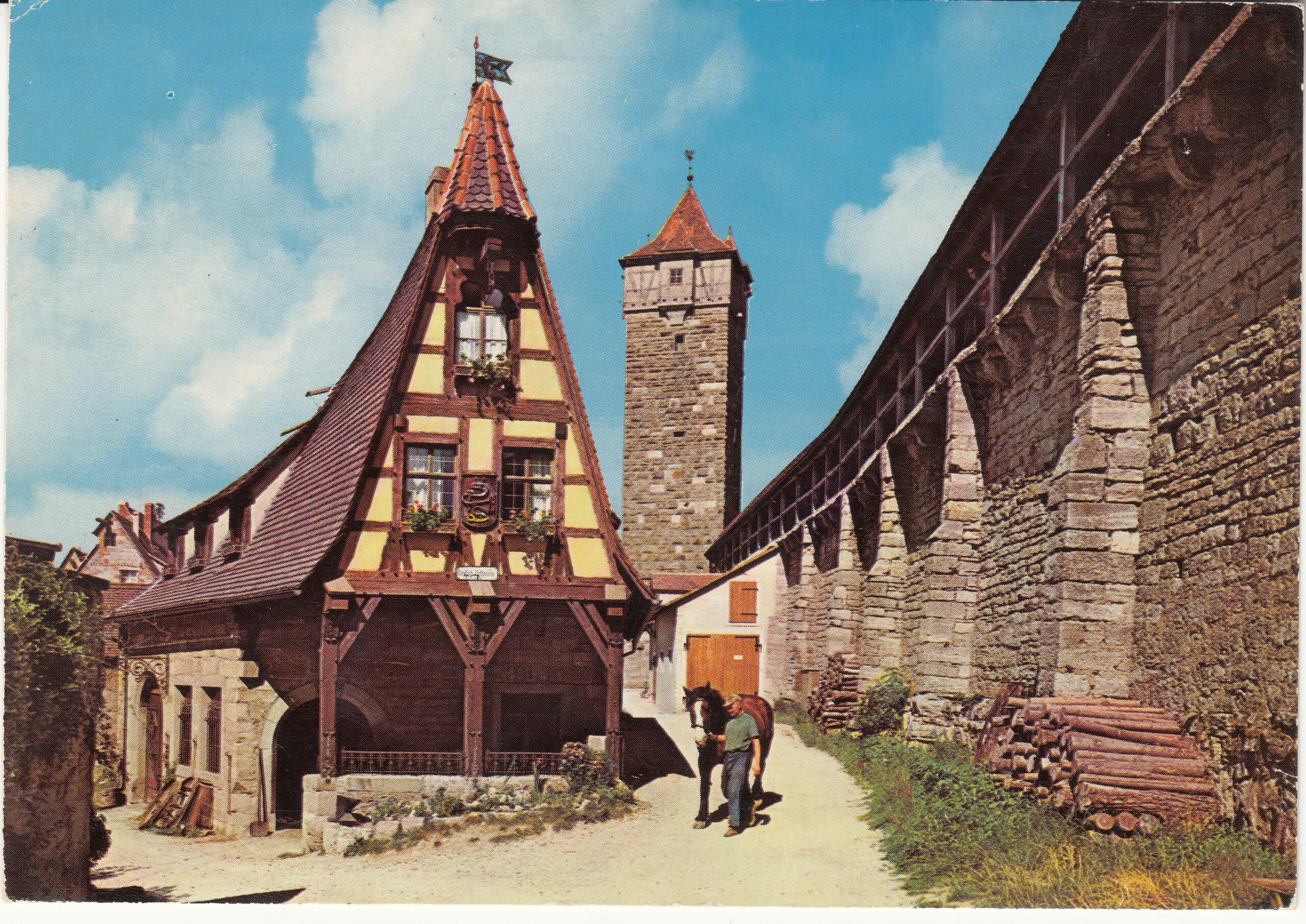 0.980- 4 Krüger Postcard Germany Rothenburg