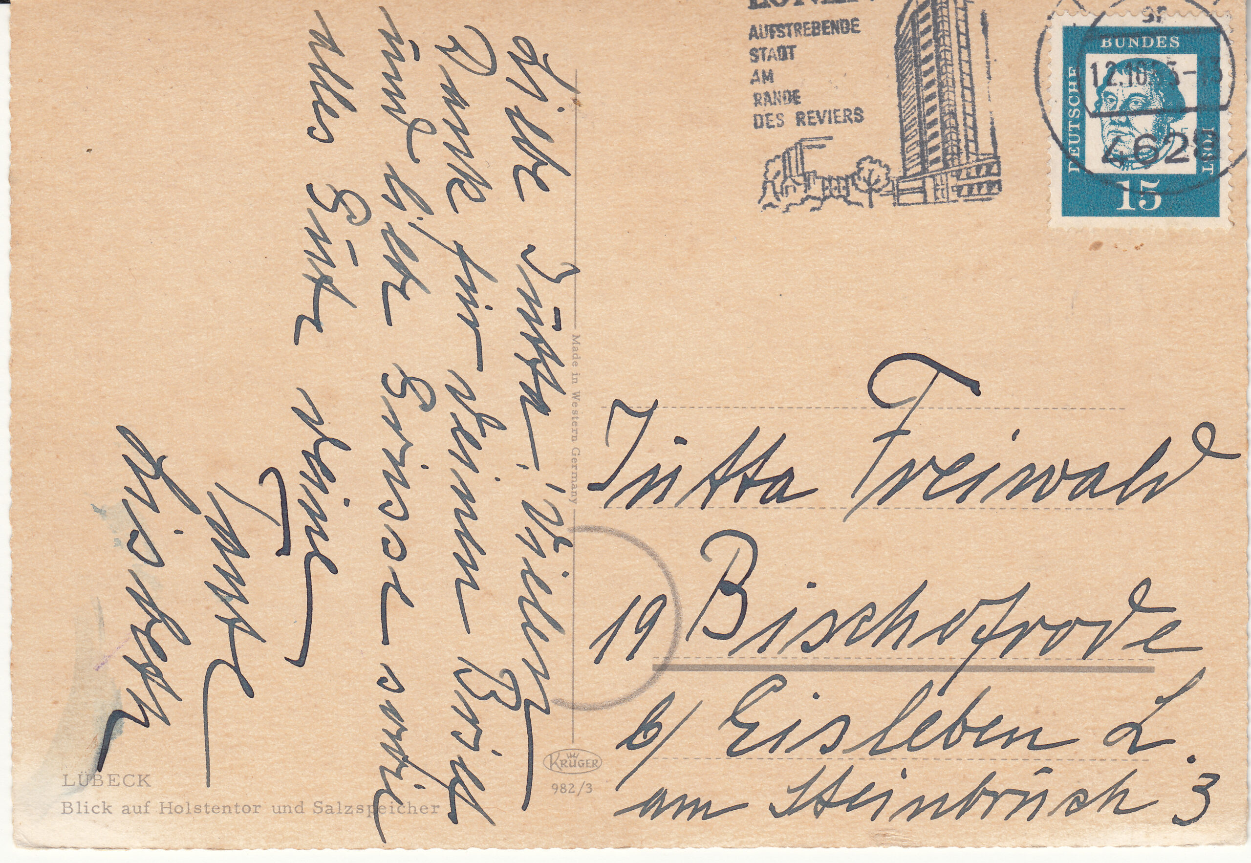 0.982- 3 Krüger Postcard Germany Lübeck_0001