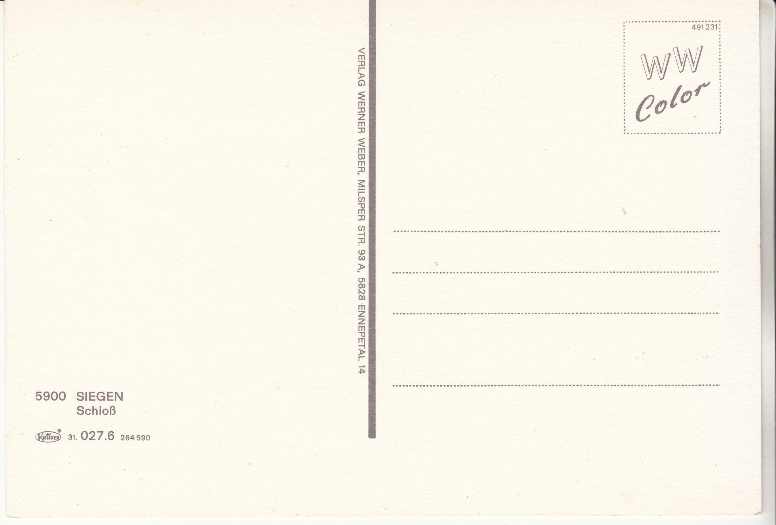 1.027G- 6.31 Krüger Postcard Germany Siegen_0001