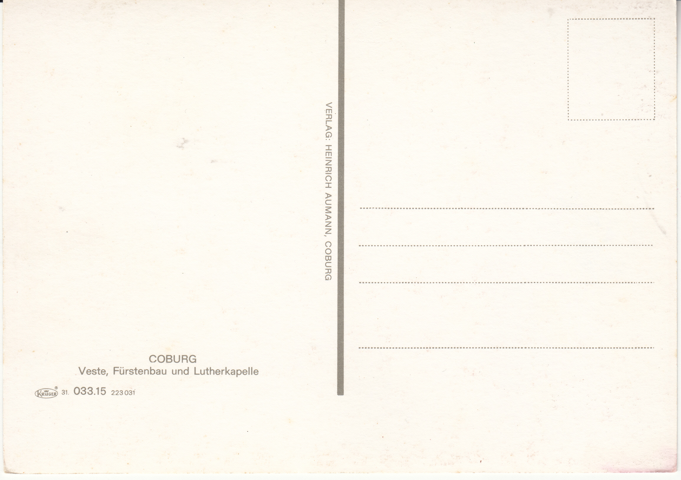 1.033- 15.31 Krüger Postcard Germany Coburg_0001