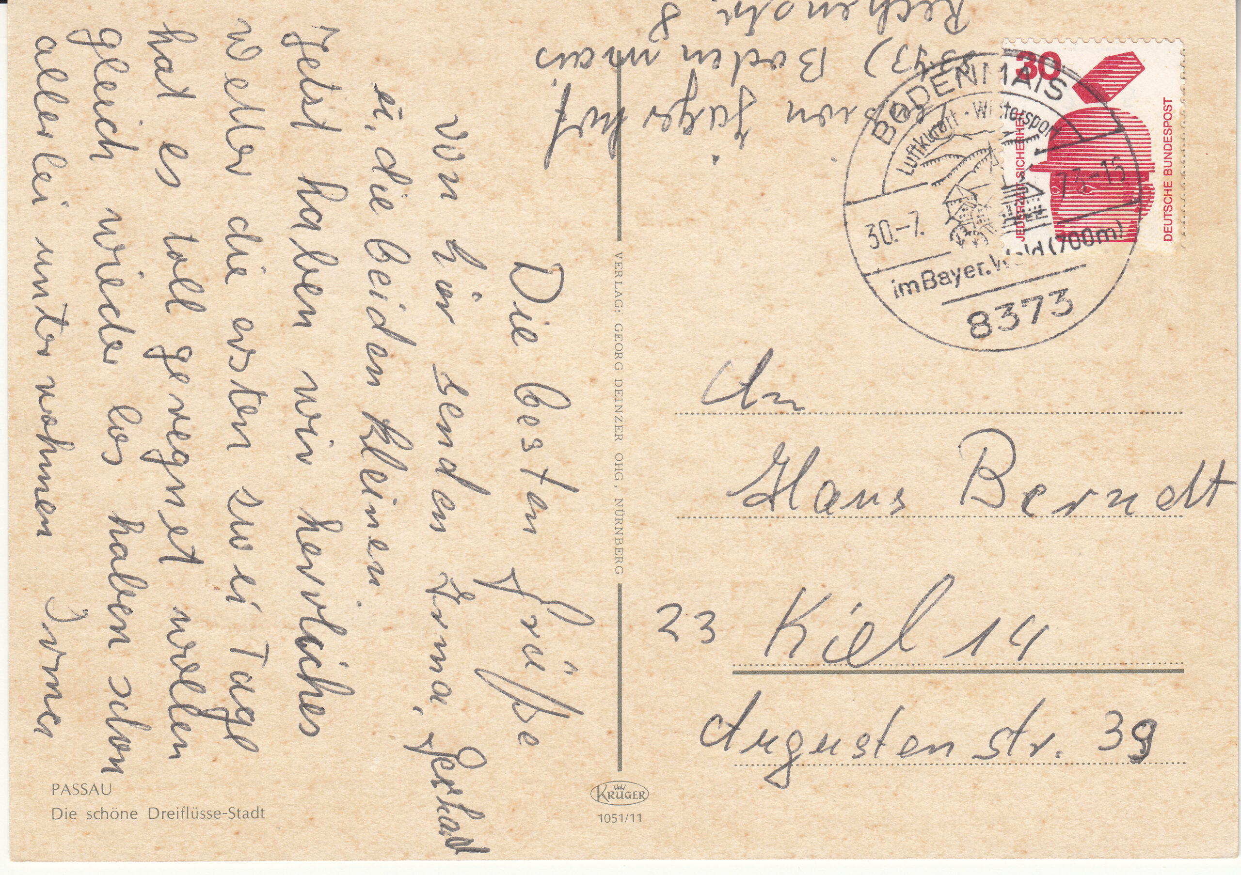 1.051- 11 Krüger Postcard Germany Passau_0001