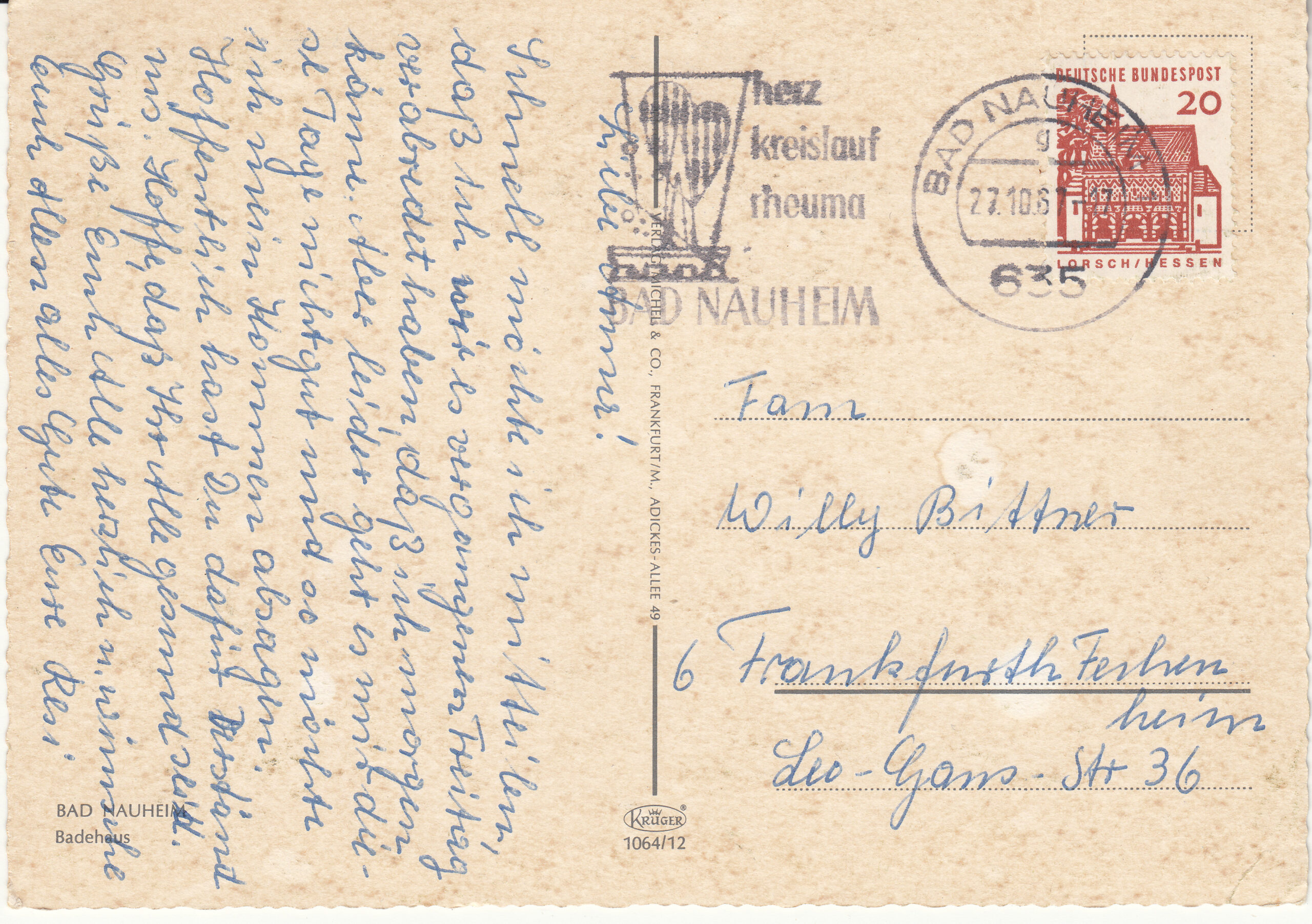 1.064- 12 Krüger Postcard Germany Bad Nauheim_0001