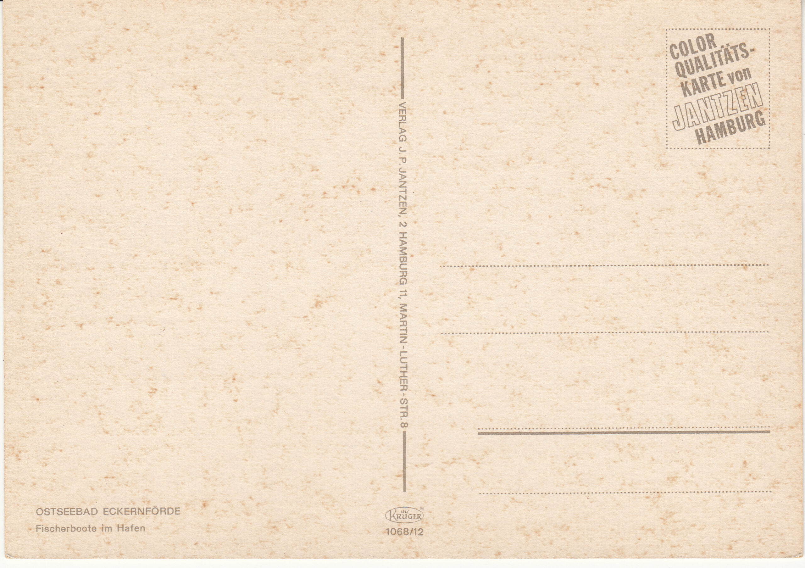 1.068- 12 Krüger Postcard Germany Eckernforde_0001