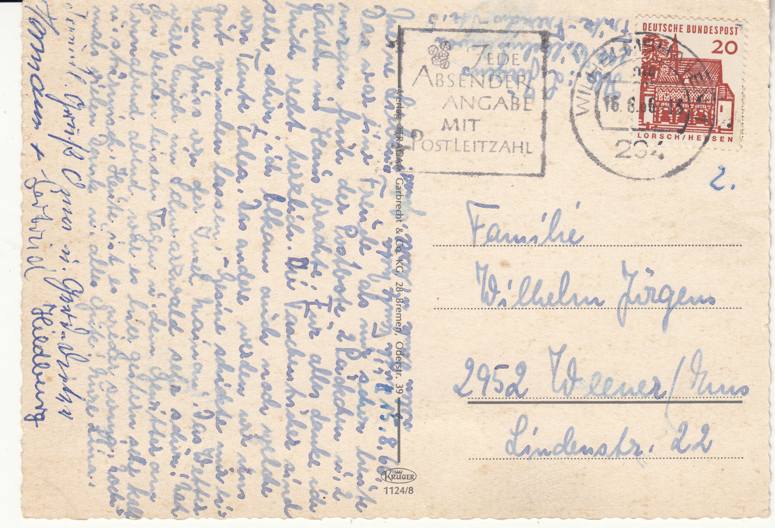 1.124- 8 Krüger Postcard Germany Wilhelmshavenf_0001