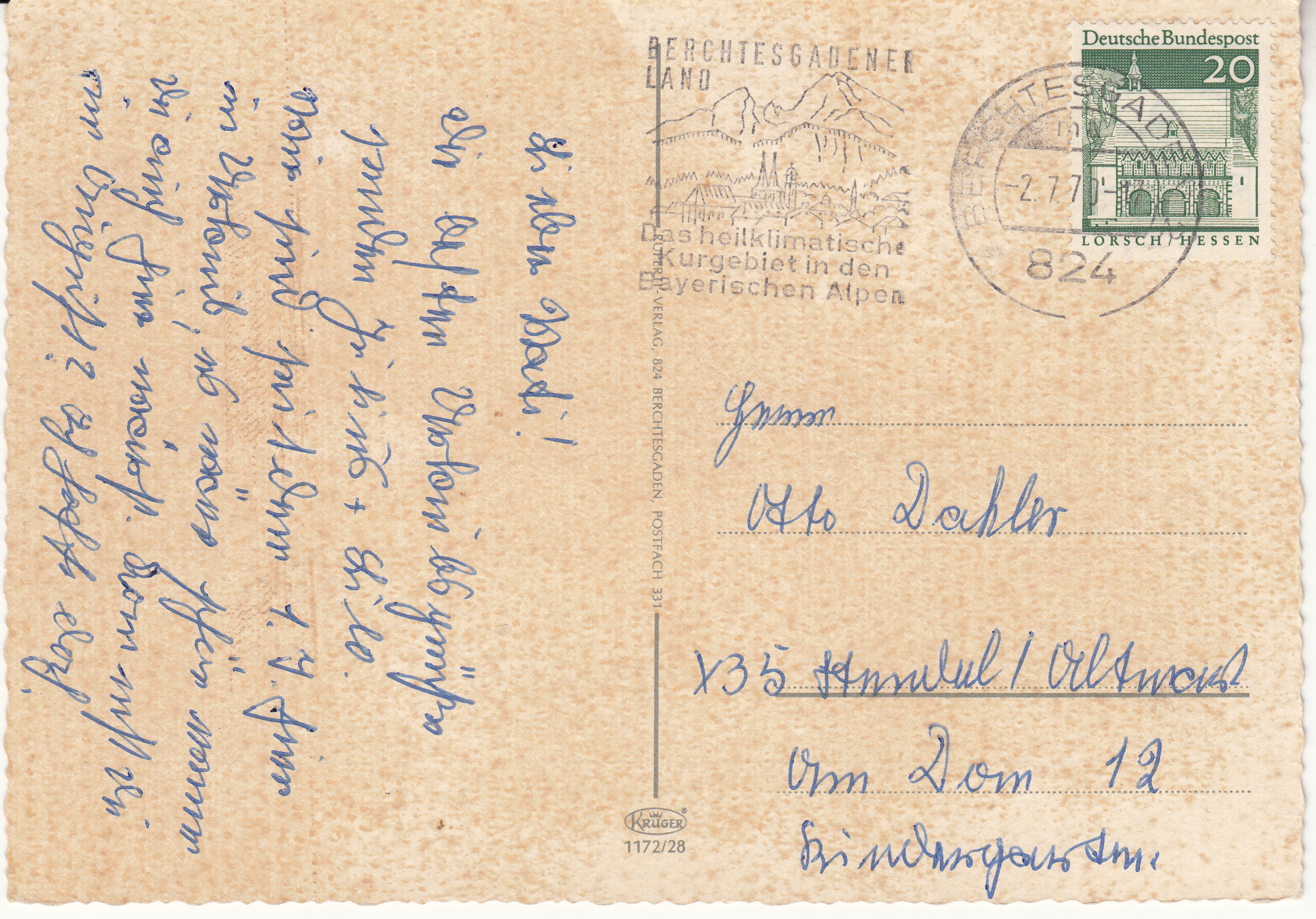 1.172- 28 Krüger Postcard Germany Berchtesgaden_0001