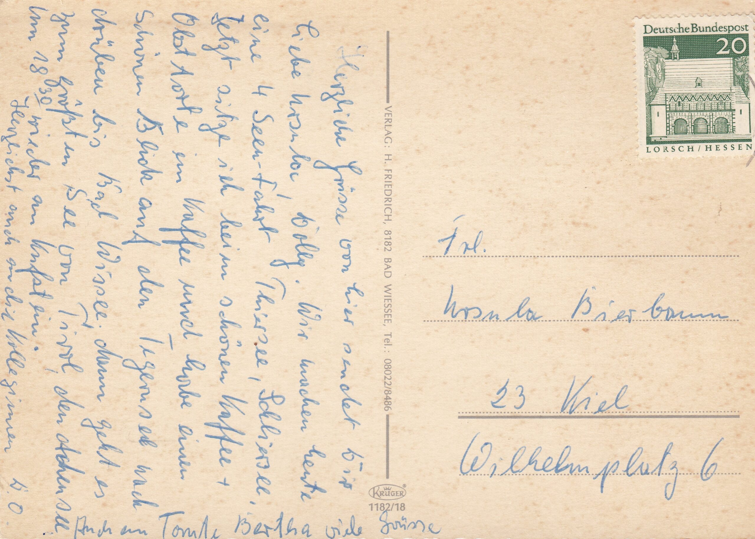 1.182- 18 Krüger Postcard Germany Tegernsee_0001