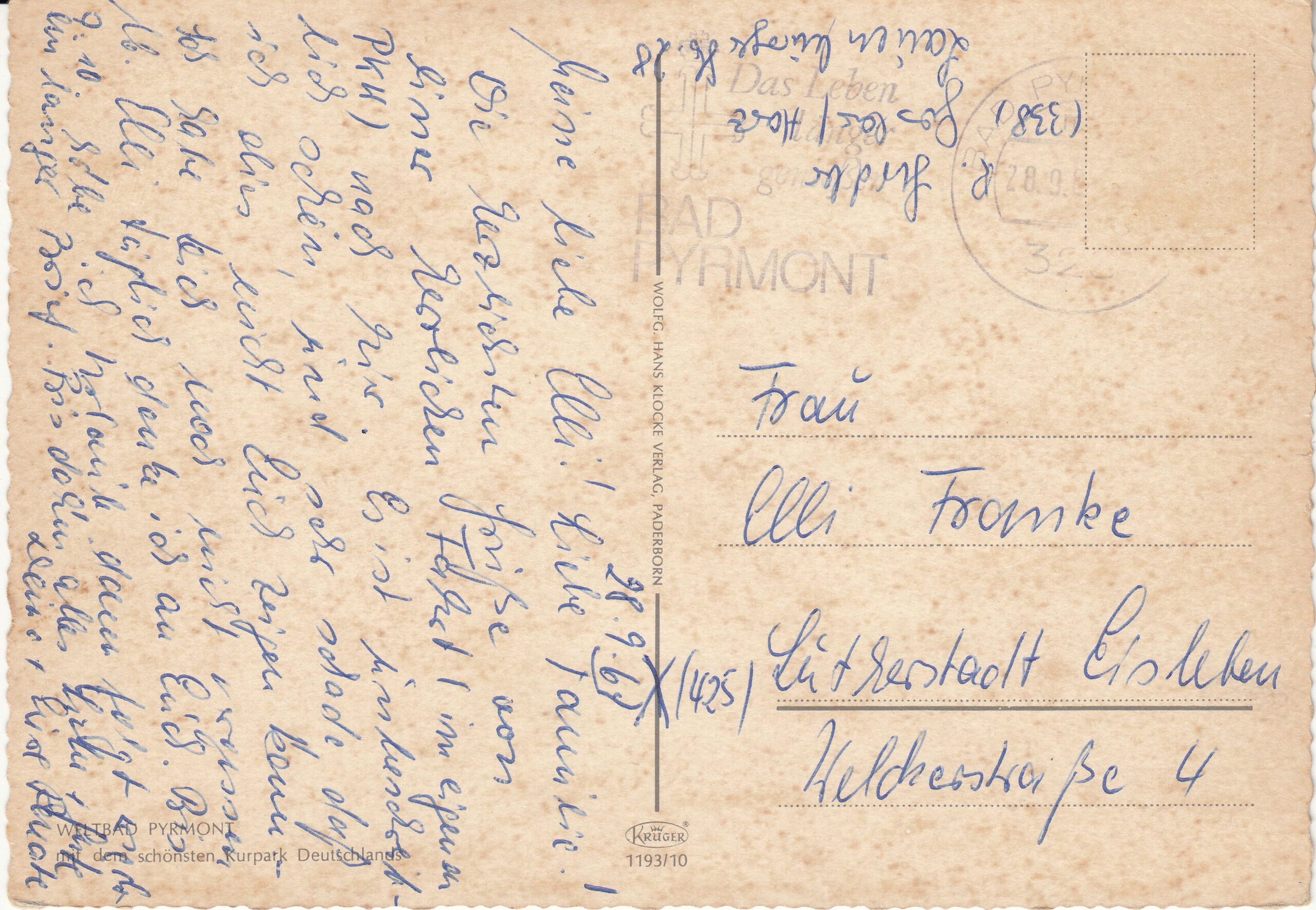 1.193- 10 Kruger Postcard Germany Pyrmont_0001
