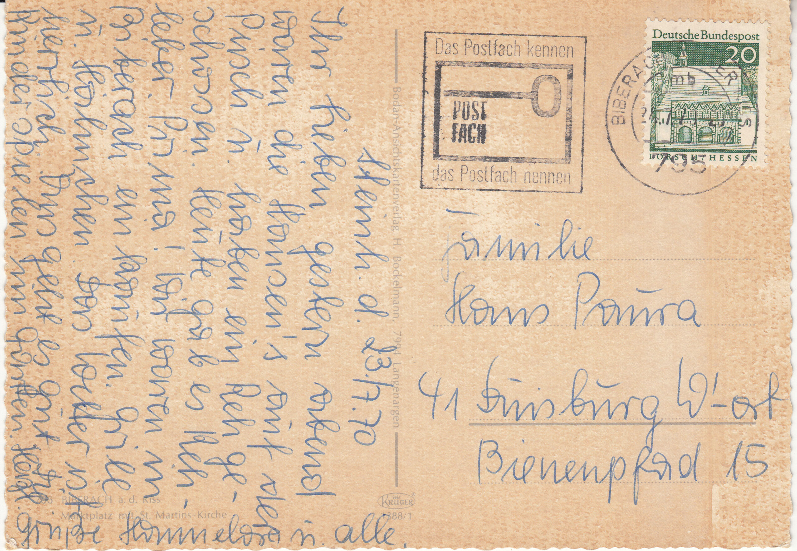 1.388- 1 Krüger Postcard Germany Biberach_0001