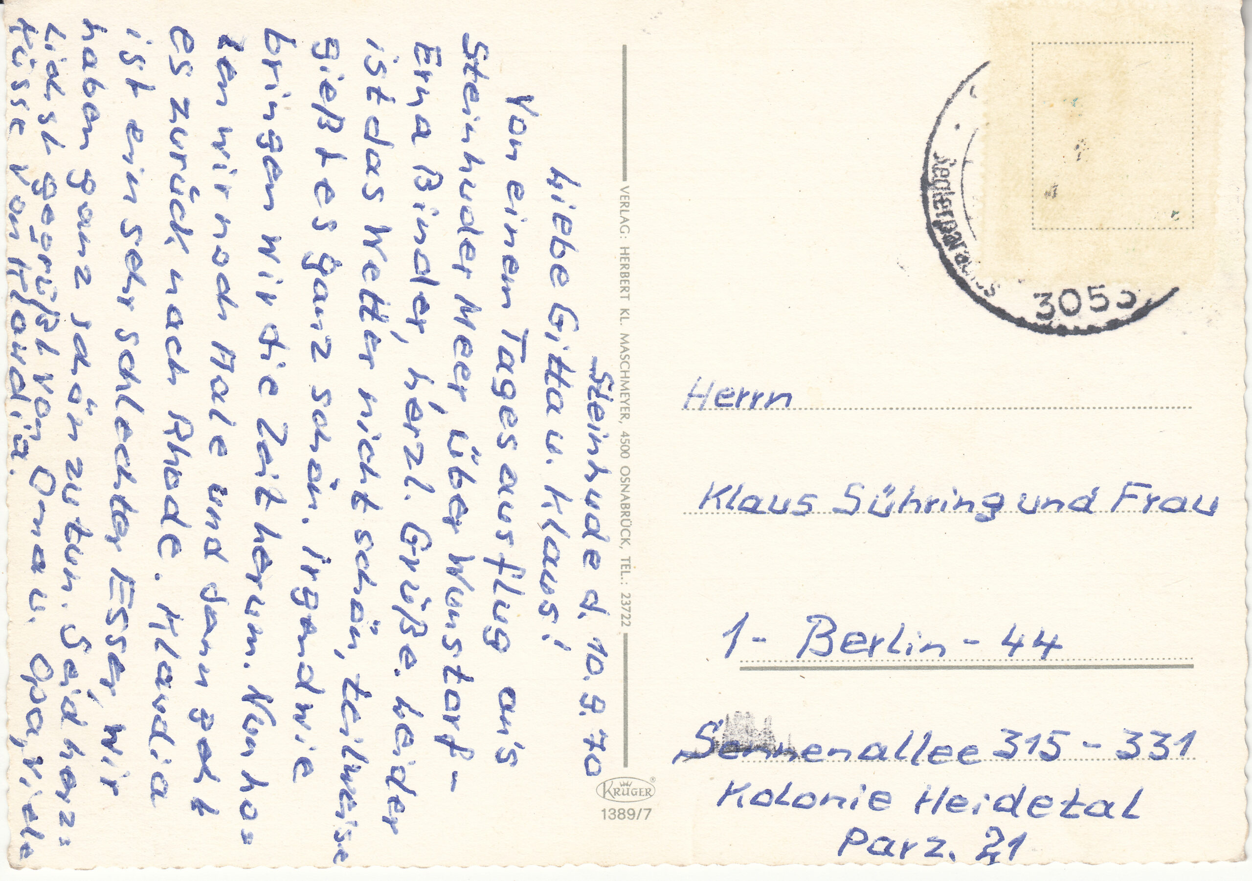 1.389- 7 Krüger Postcard Germany Steinhuder Meer_0001