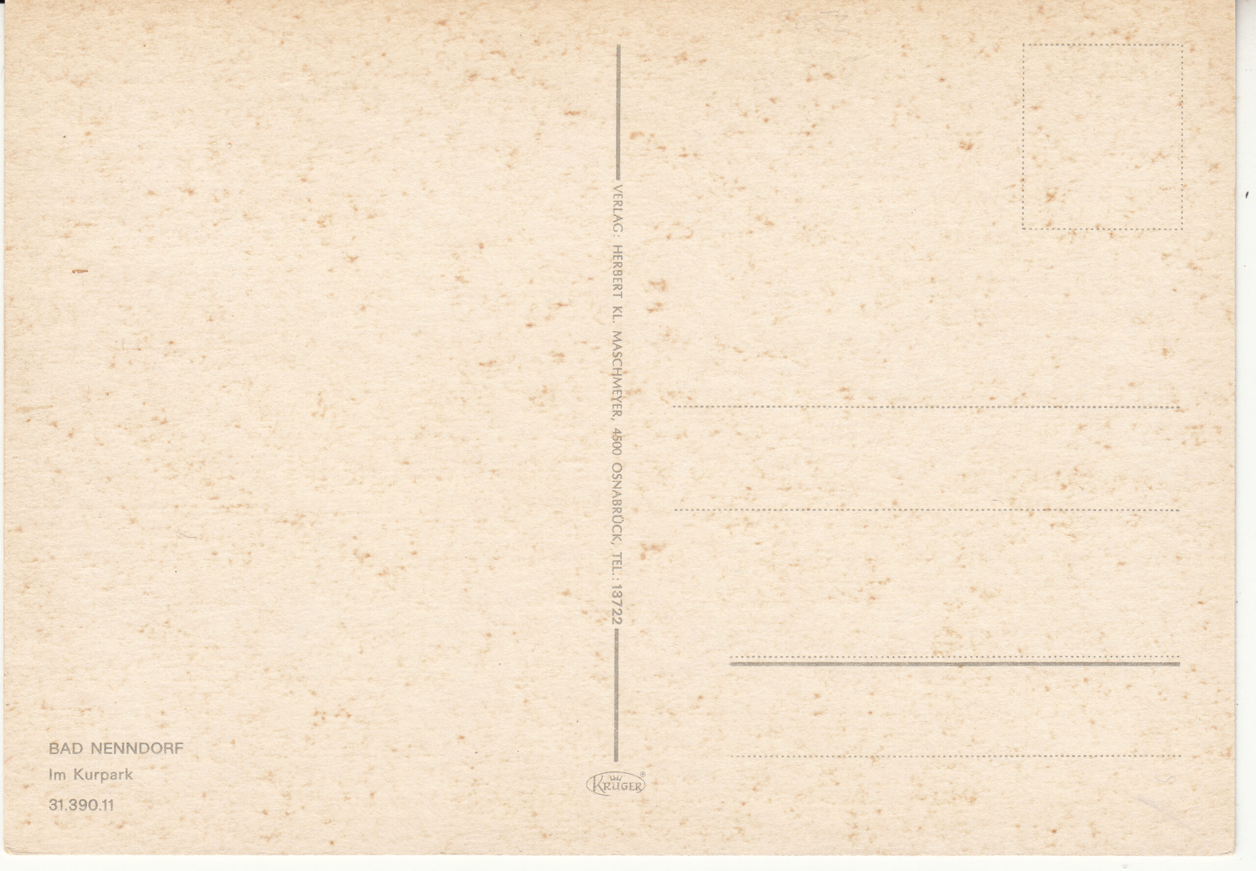 1.390- 11.31 Kruger Postcard Germany Bad Nenndorf_0001