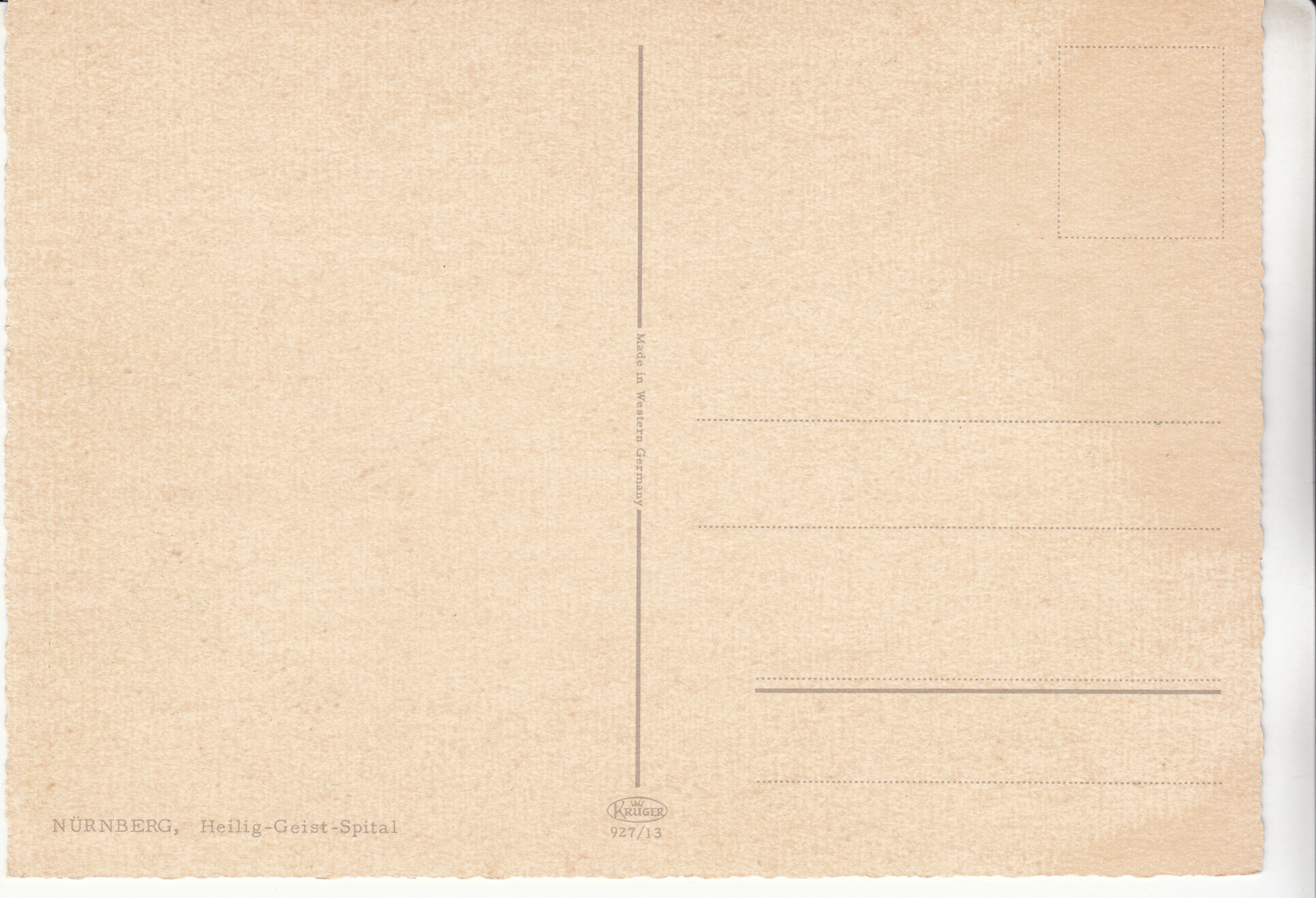 0.927- 13 Krüger Postcard Germany Nurnberg_0001