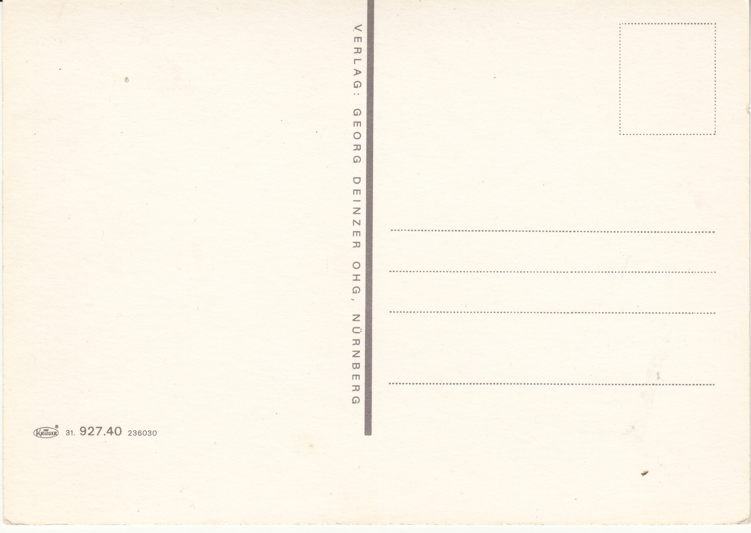 0.927- 40.31 Krüger Postcard Germany Nürnberg_0001