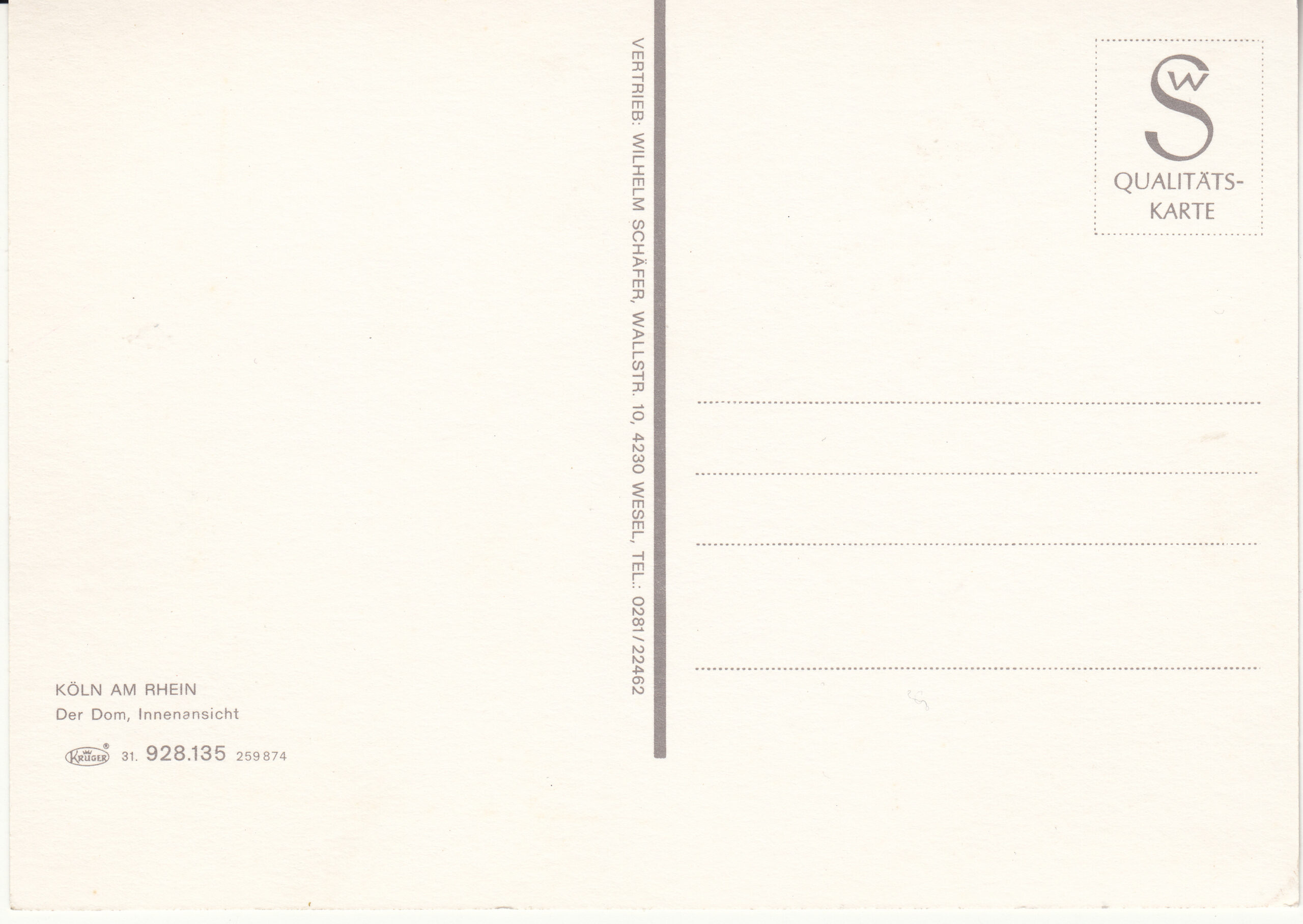 0.928-135.31 Krüger Postcard Germany Köln_0001