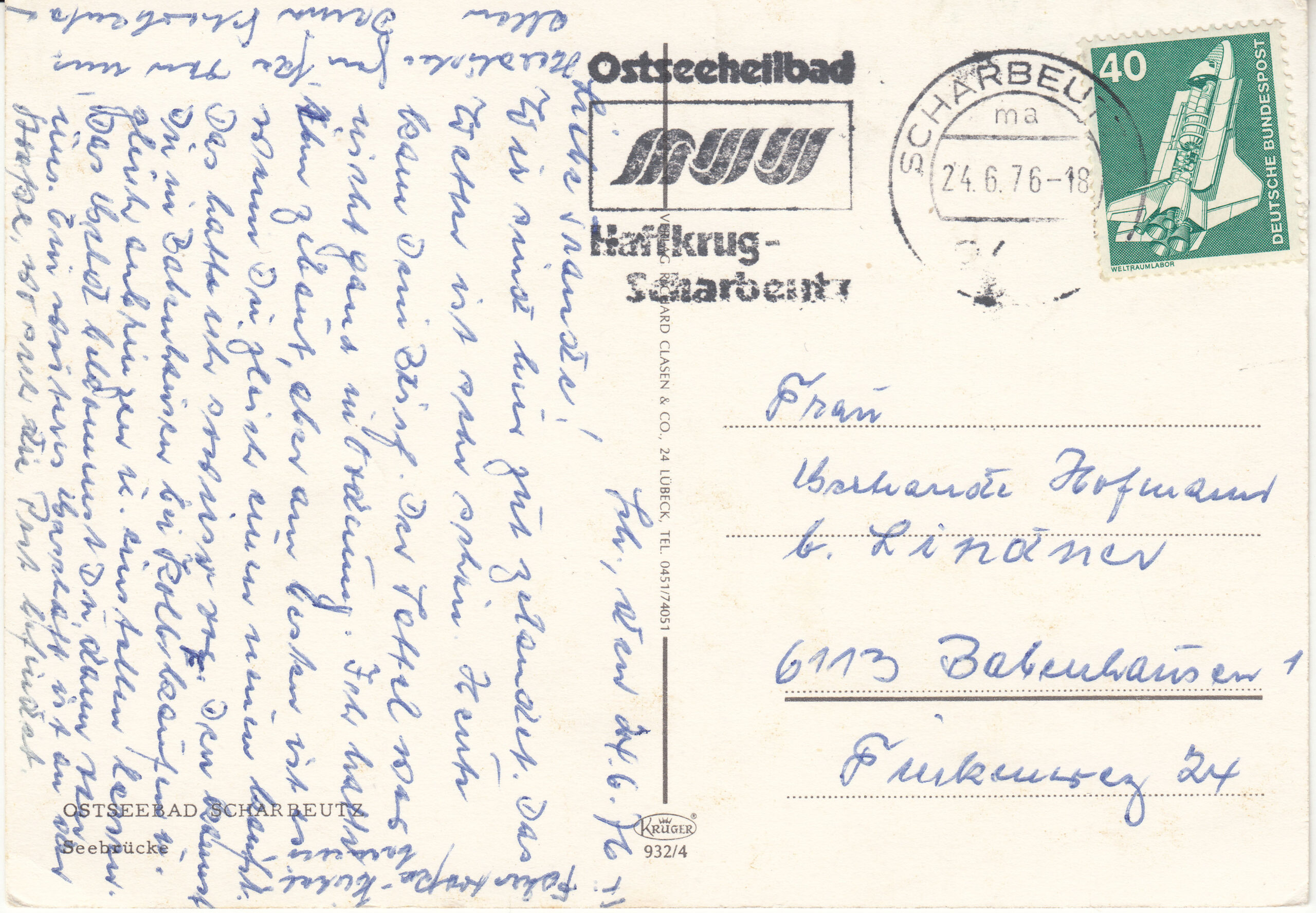 0.932- 4 Krüger Postcard Germany Scharbeutz_0001