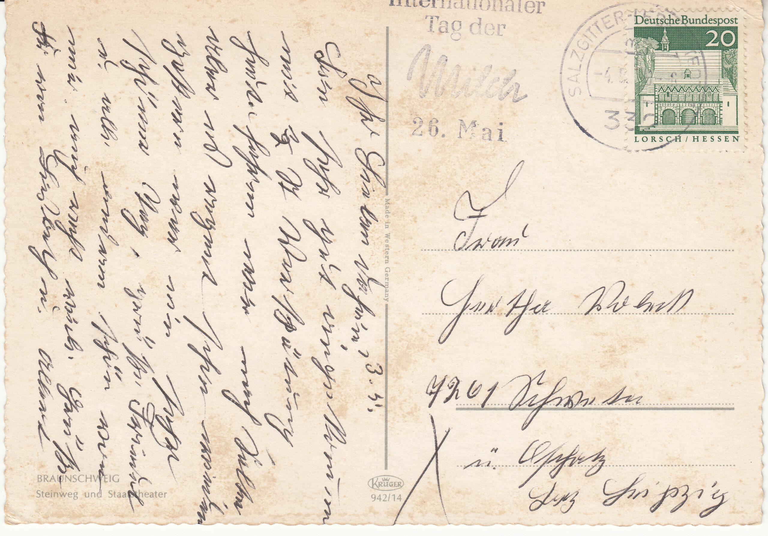 0.942G- 14 Kruger Postcard Germany Braunschweig_0001